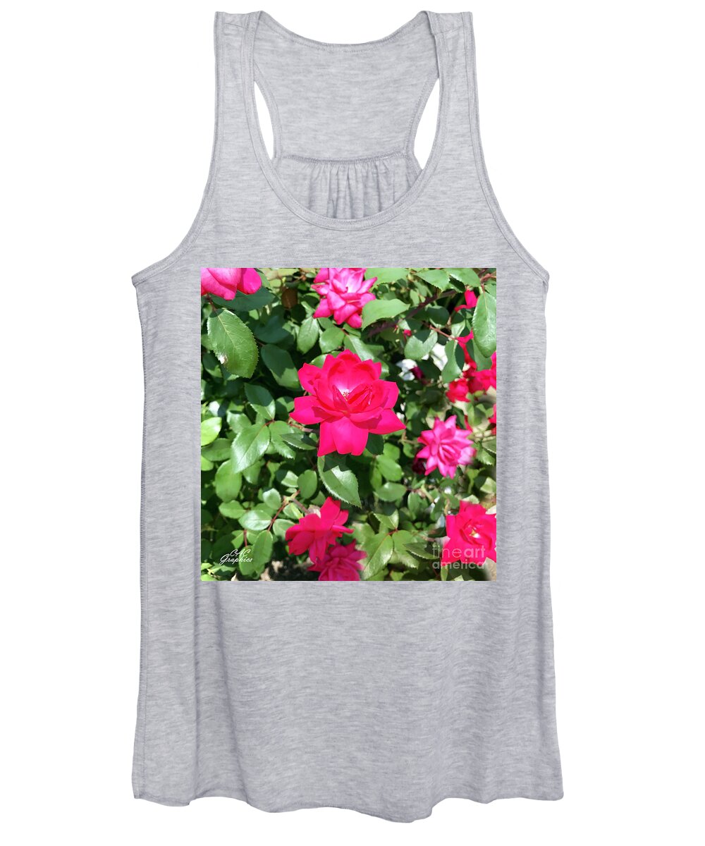 Churchill Downs Women's Tank Top featuring the photograph Churchill Downs Roses by CAC Graphics