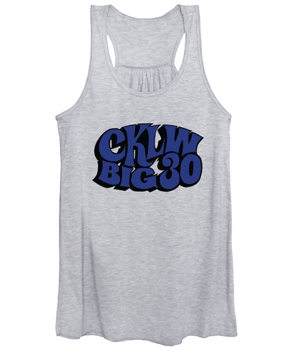 Cklw Oldies Radio Classic Rock Logo Women's Tank Top featuring the digital art CKLW Big 30 - Blue by Thomas Leparskas