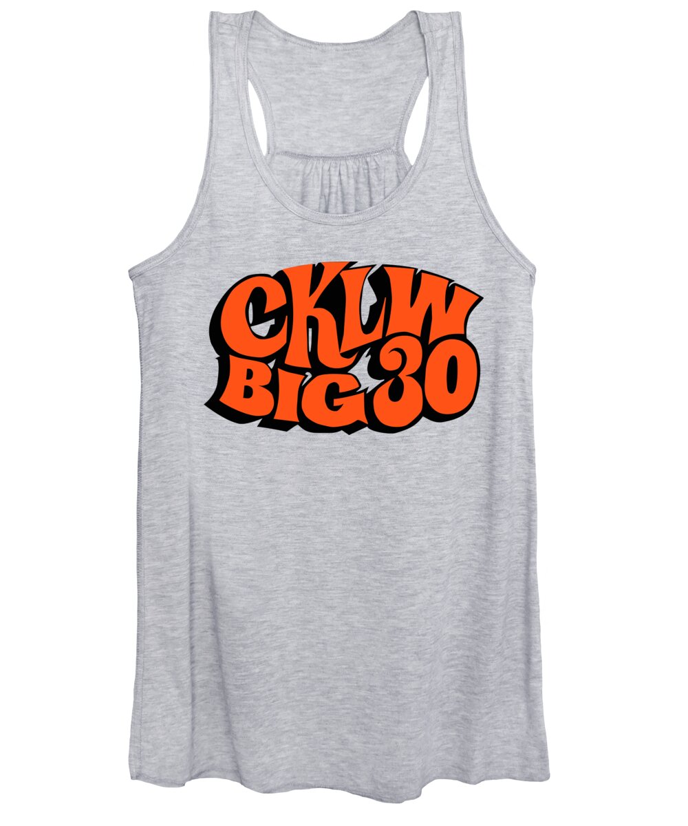 Cklw Big30 Chart Logo Radio Classic Rock Oldies Women's Tank Top featuring the digital art CKLW Big30 - Orange by Thomas Leparskas