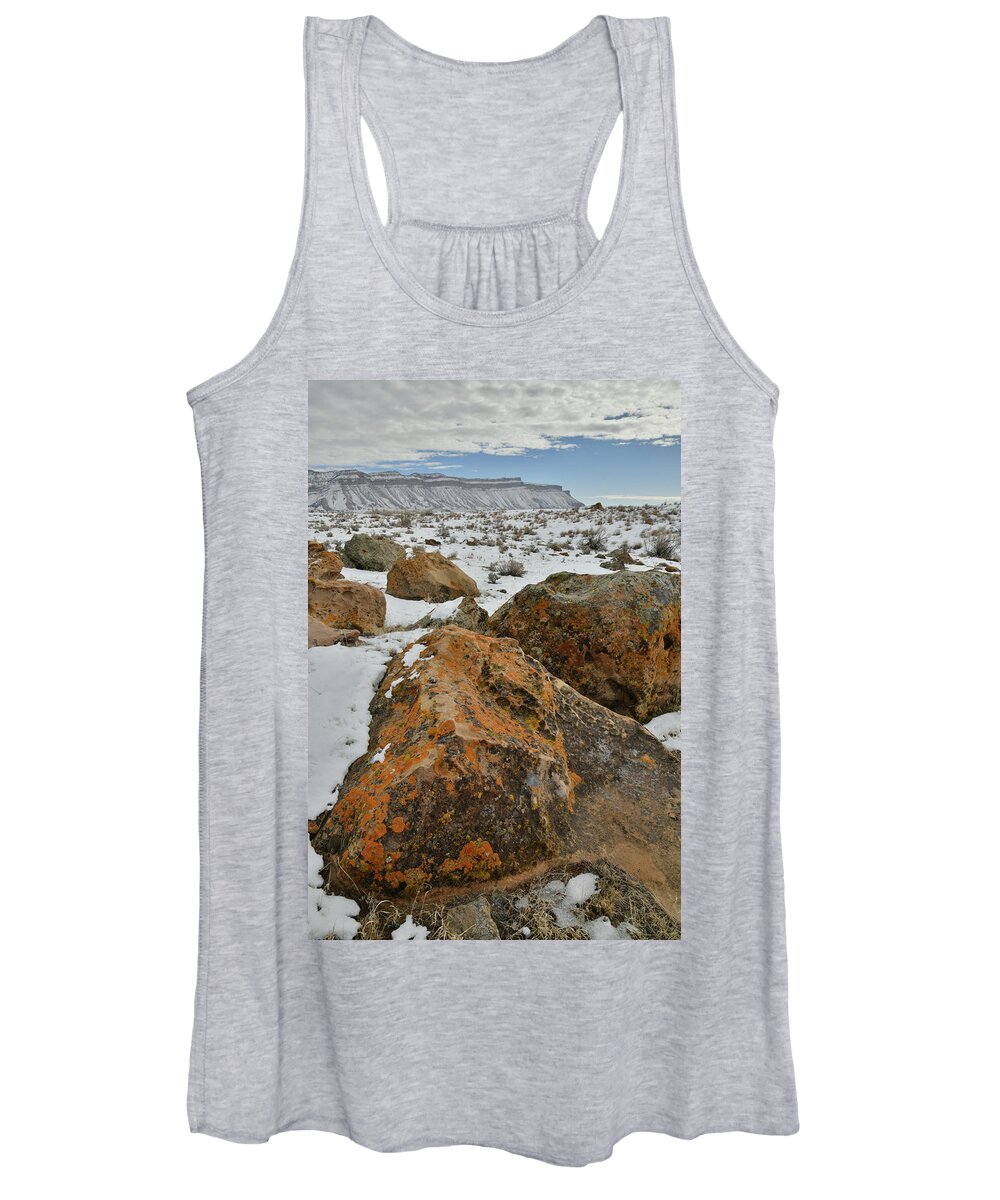 Book Cliffs Women's Tank Top featuring the photograph Color in Winter at the Book Cliffs by Ray Mathis