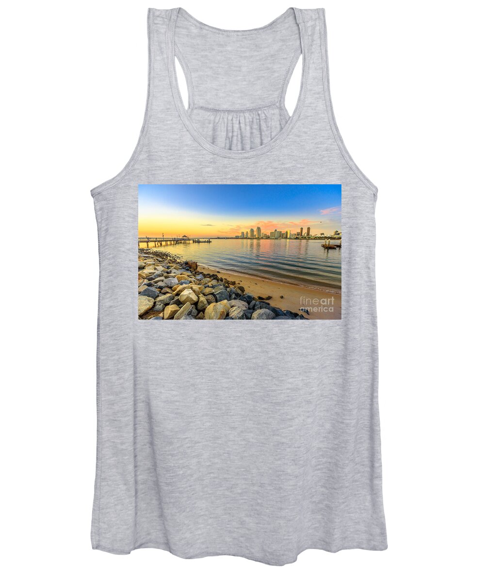 San Diego Women's Tank Top featuring the photograph Coronado Pier sunset by Benny Marty