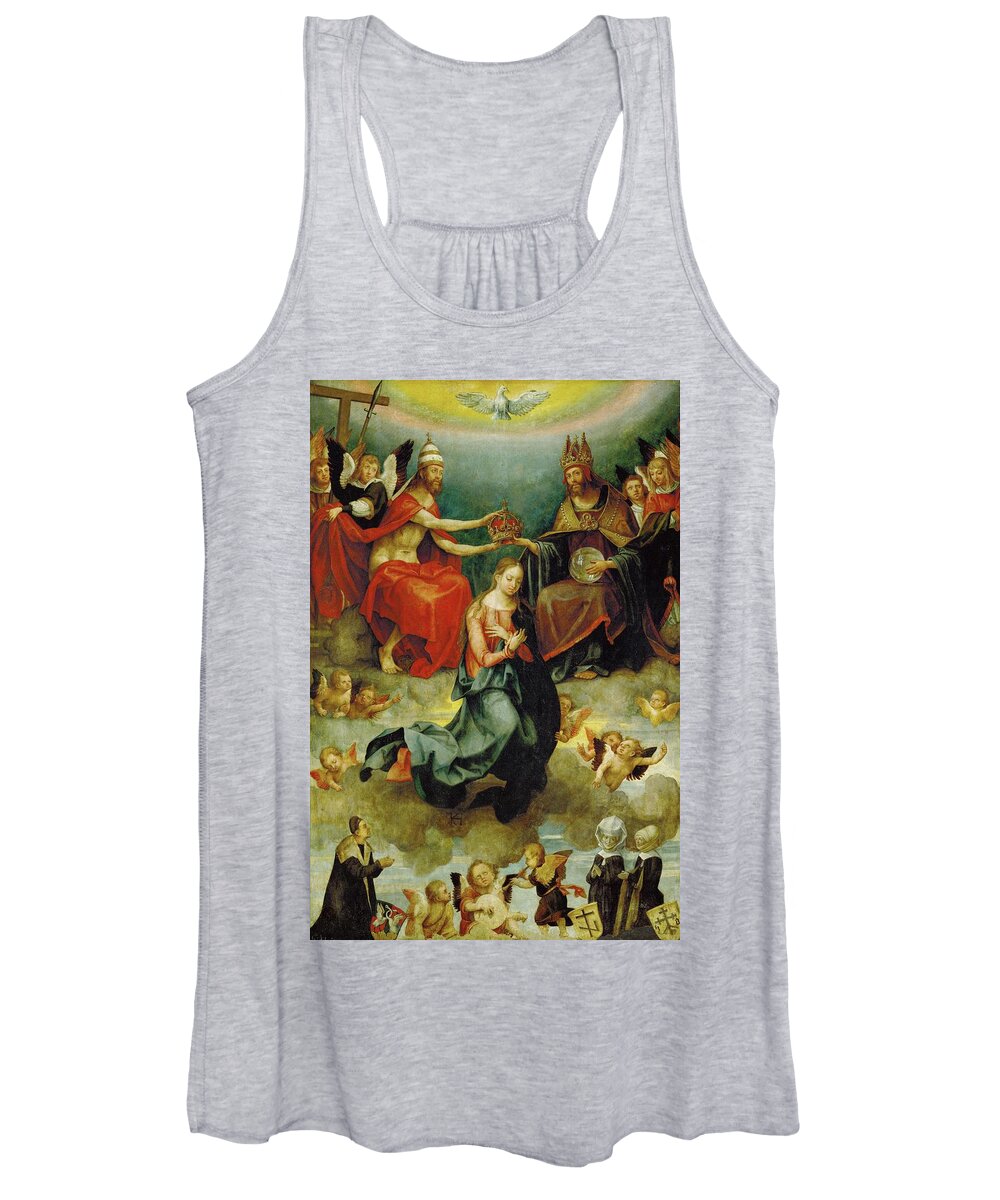 Hans Von Kulmbach Women's Tank Top featuring the painting Coronation of the Virgin. 1514 Spruce, 117 x 79 cm Inv. 2656. by Hans von Kulmbach -c 1480-1522-