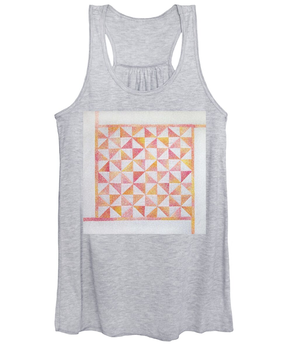 Art Quilt Women's Tank Top featuring the tapestry - textile Cotton Candy Pinwheels by Pam Geisel