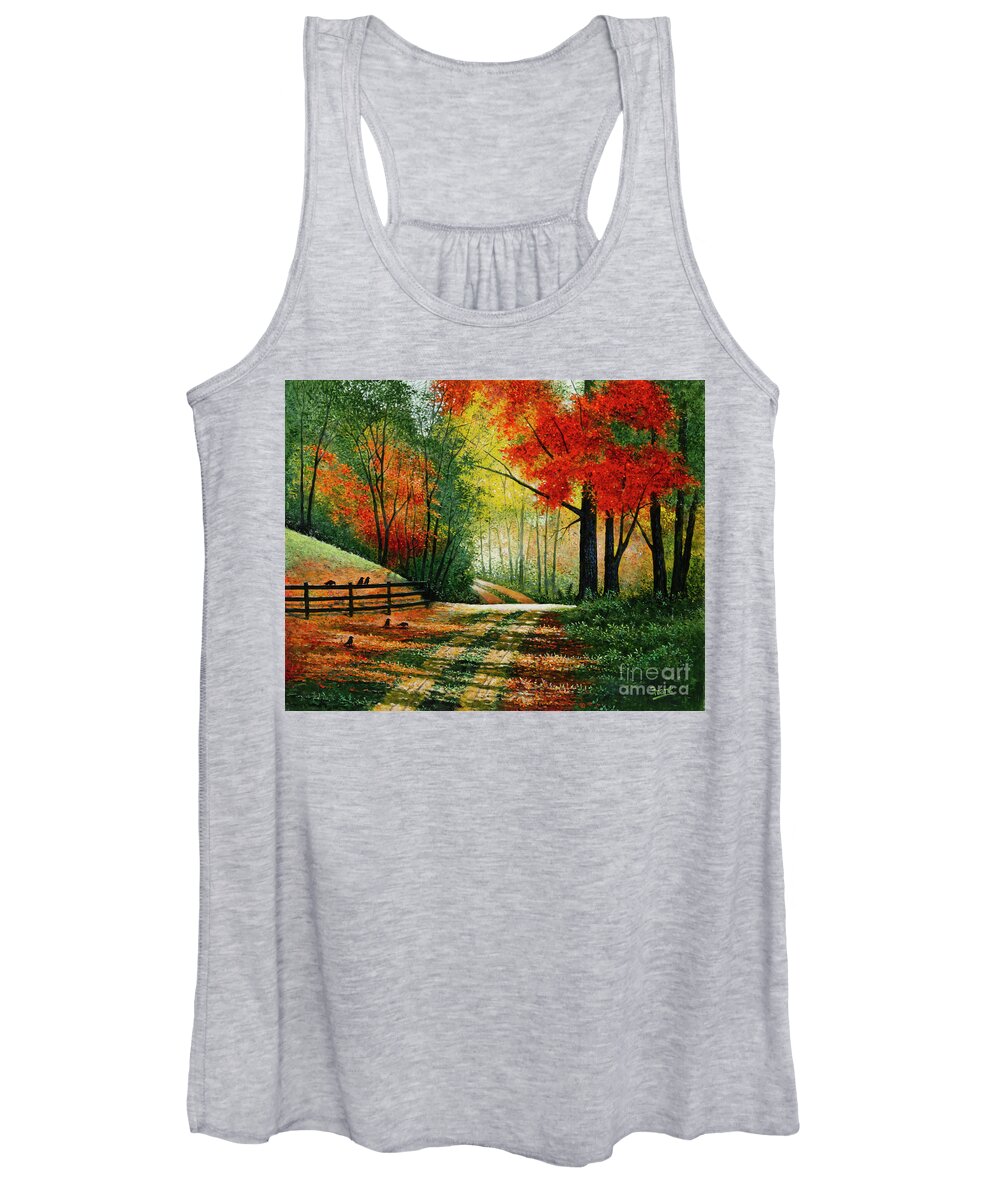 Country Road Women's Tank Top featuring the painting Country Road by Michael Frank