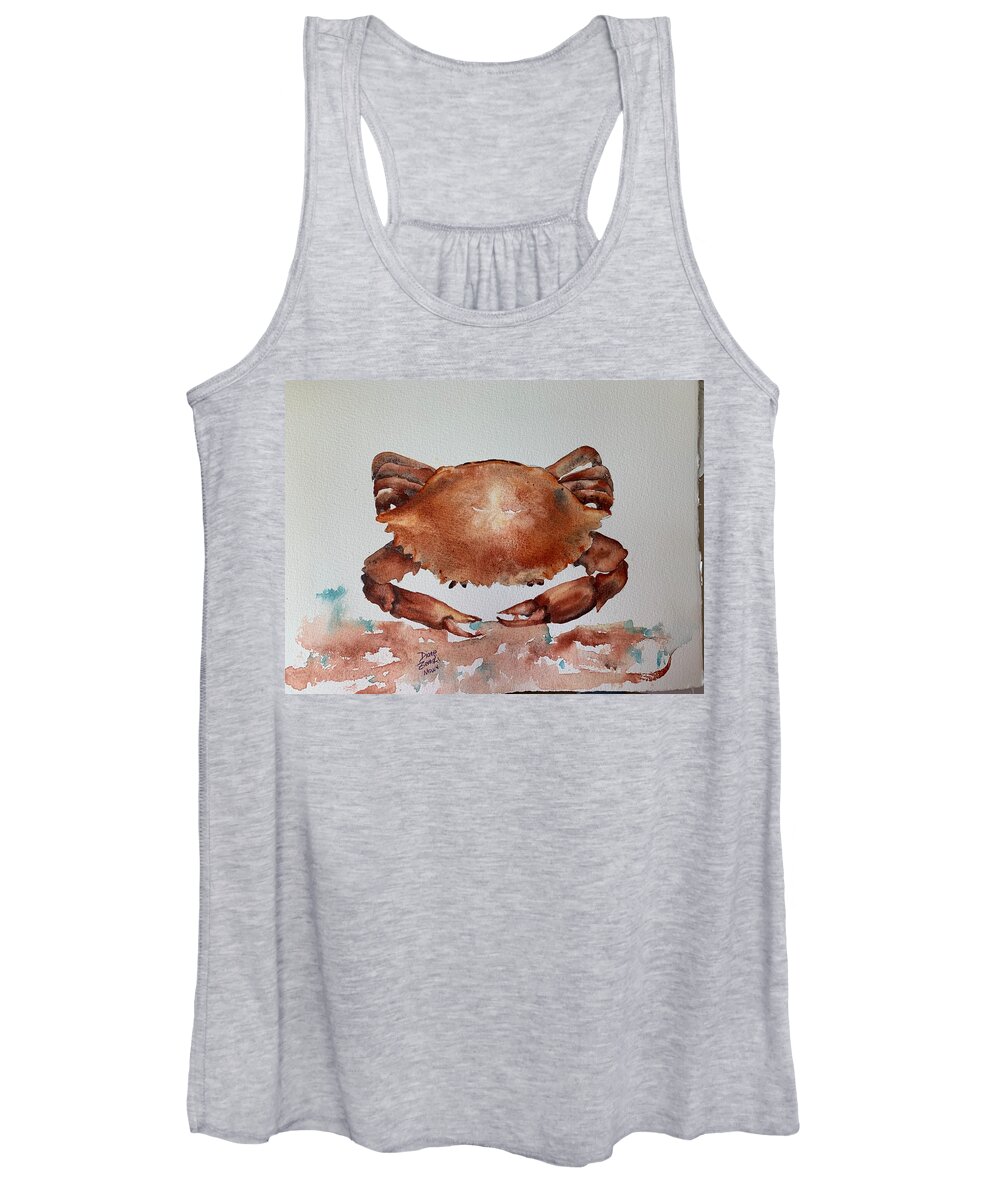  Women's Tank Top featuring the painting Crab to eat by Diane Ziemski