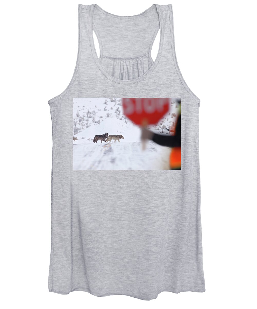 Yellowstone Women's Tank Top featuring the photograph Crossing Guard by Eilish Palmer
