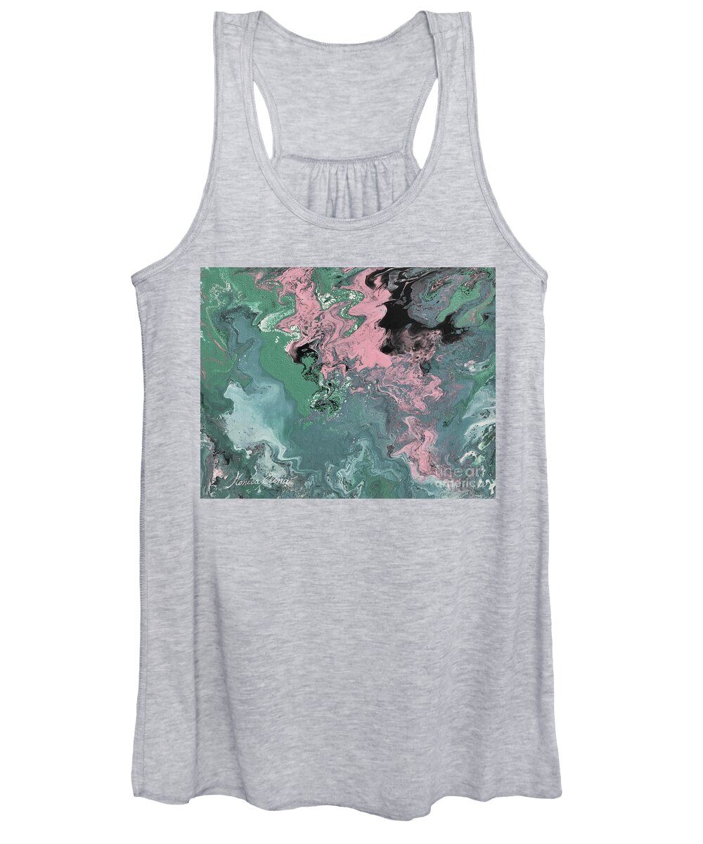 Abstract Art Women's Tank Top featuring the painting Dancing with the sky 2 by Monica Elena