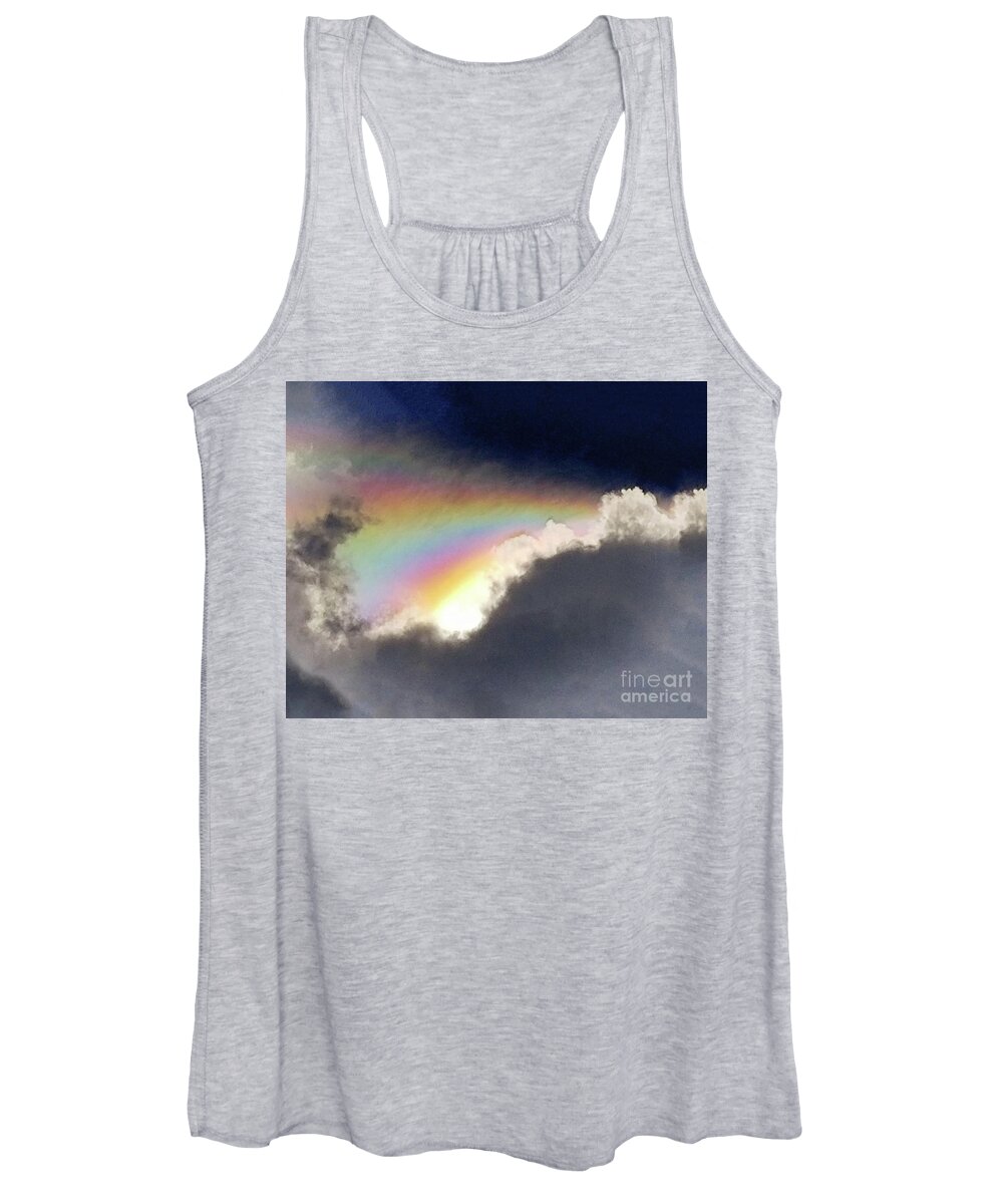 Rainbow Women's Tank Top featuring the photograph Eclipse Rainbow by Kathy Strauss