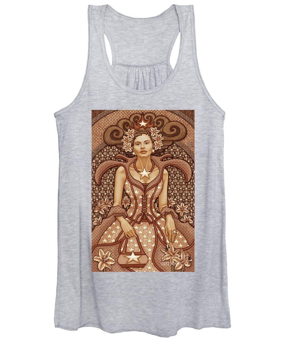 Portrait Women's Tank Top featuring the mixed media Exalted Beauty Estella 2019 by Amy E Fraser