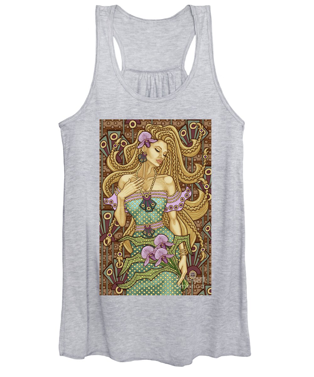 Portrait Women's Tank Top featuring the mixed media Exalted Beauty Simone 2019 by Amy E Fraser