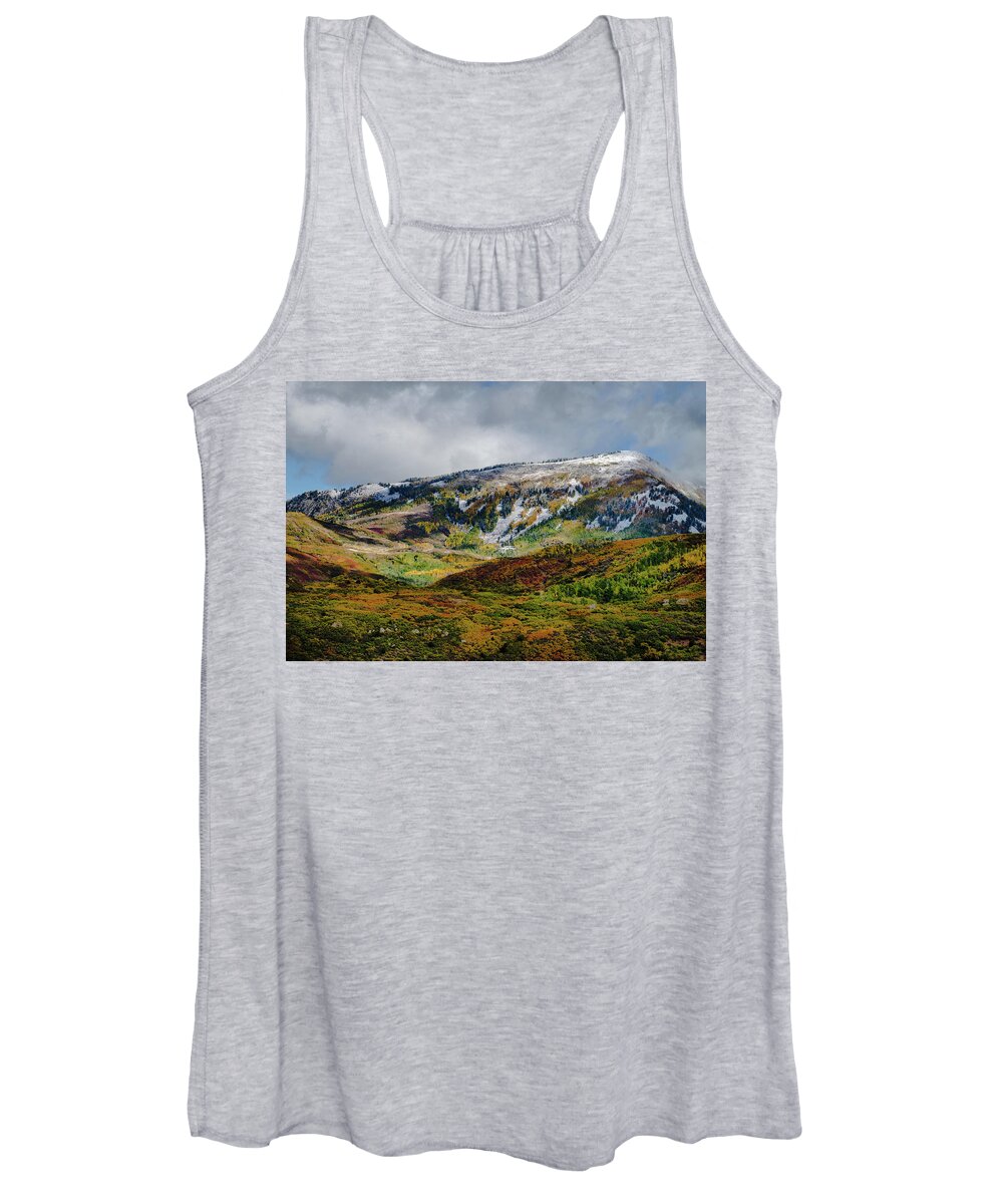 Aspens Women's Tank Top featuring the photograph Fall Snow Storm II by Johnny Boyd