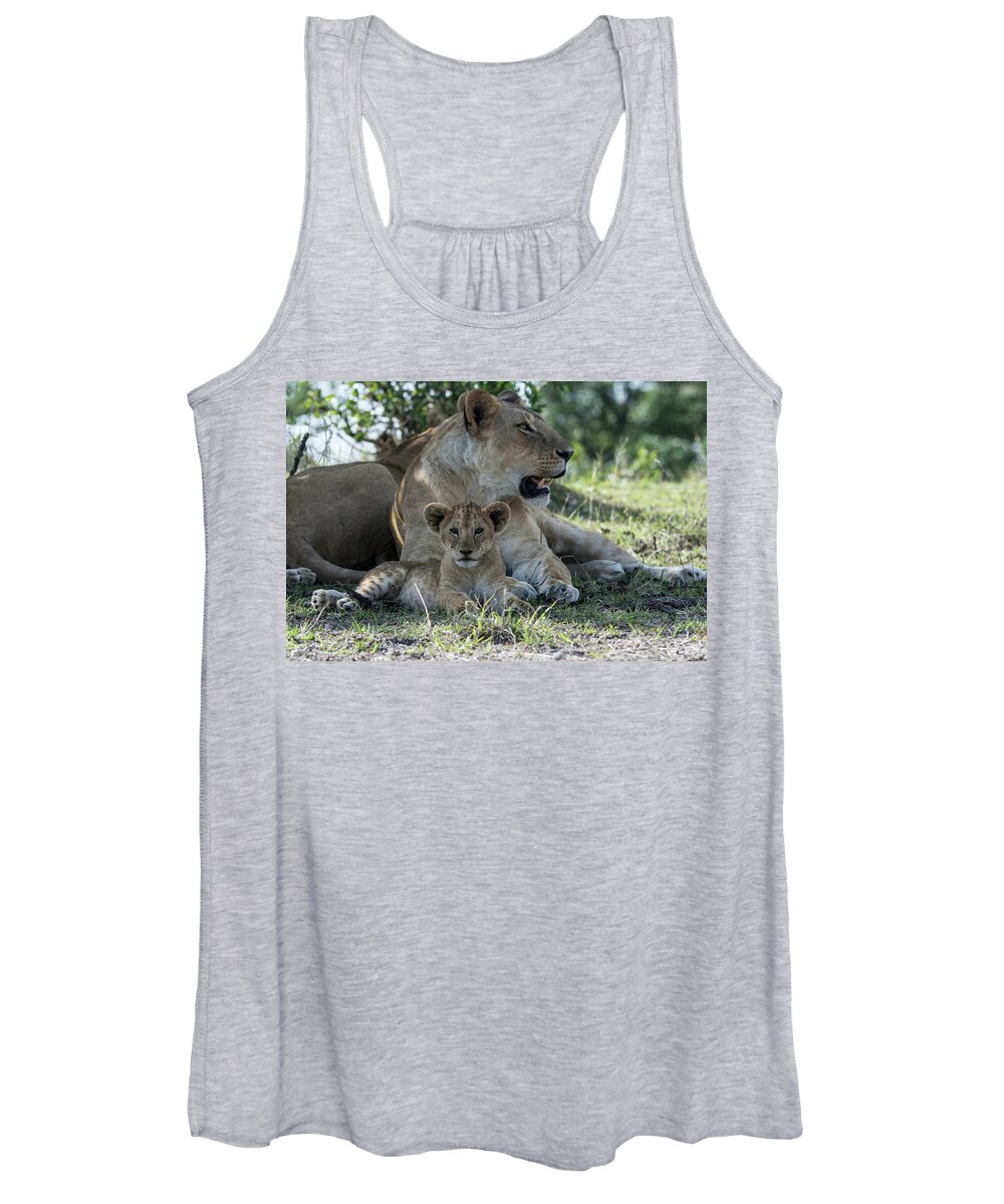 Lion Women's Tank Top featuring the photograph Family Time by Mark Hunter