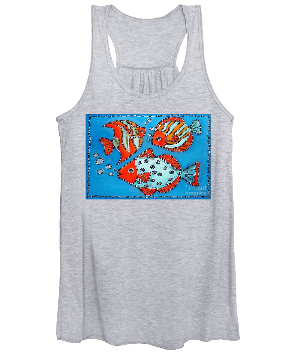 Fish Women's Tank Top featuring the painting Fish Trio by Cynthia Snyder