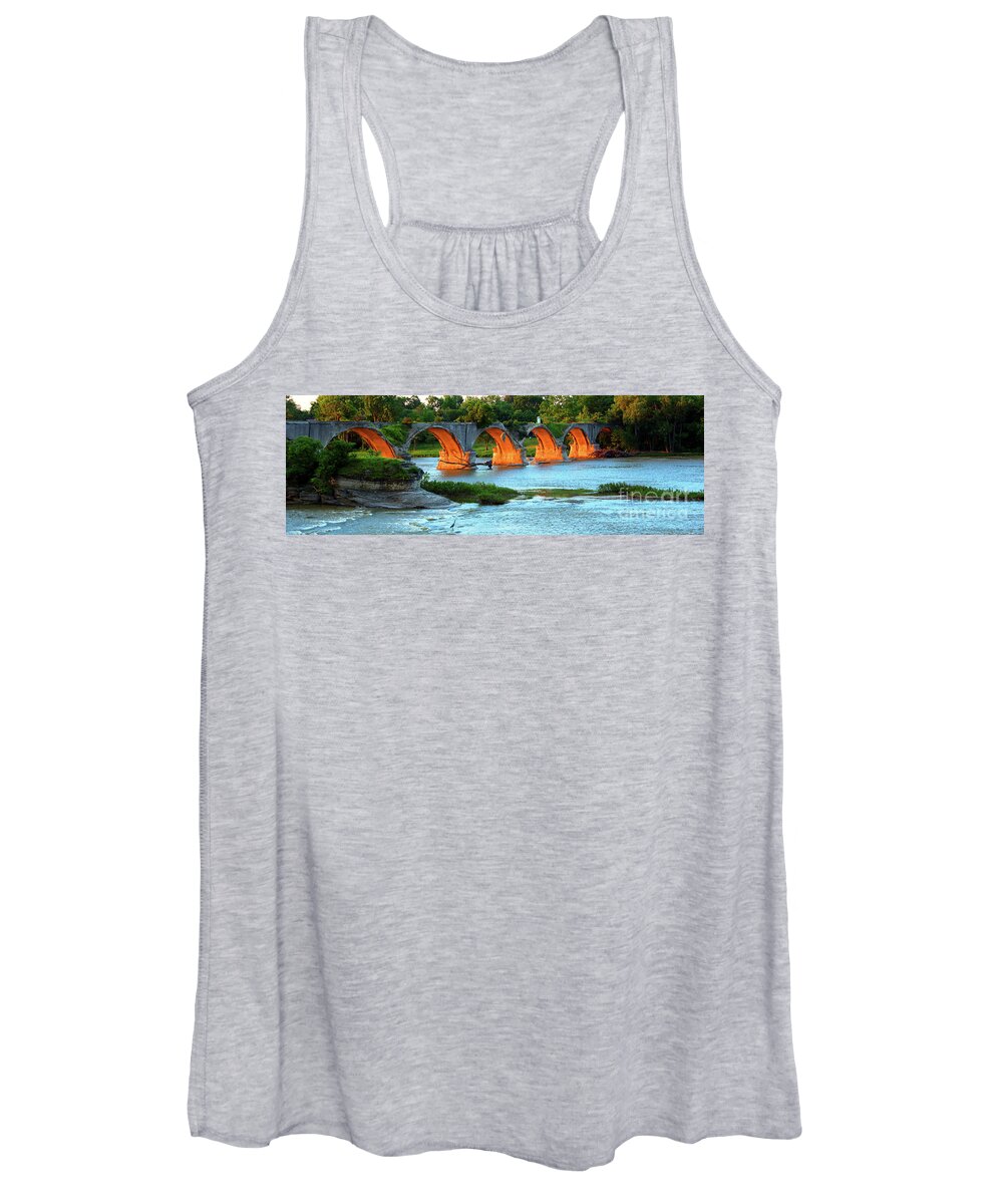 Sunrise Women's Tank Top featuring the photograph Fishing at Sunrise III 1857 by Jack Schultz