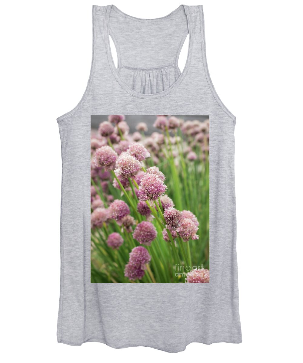 Flowers Women's Tank Top featuring the photograph Flowering Chives by SJ Elliott Photography