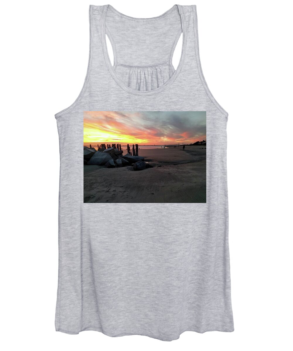 Fort Moultrie Women's Tank Top featuring the photograph Fort Moultrie Sunset by Sherry Kuhlkin