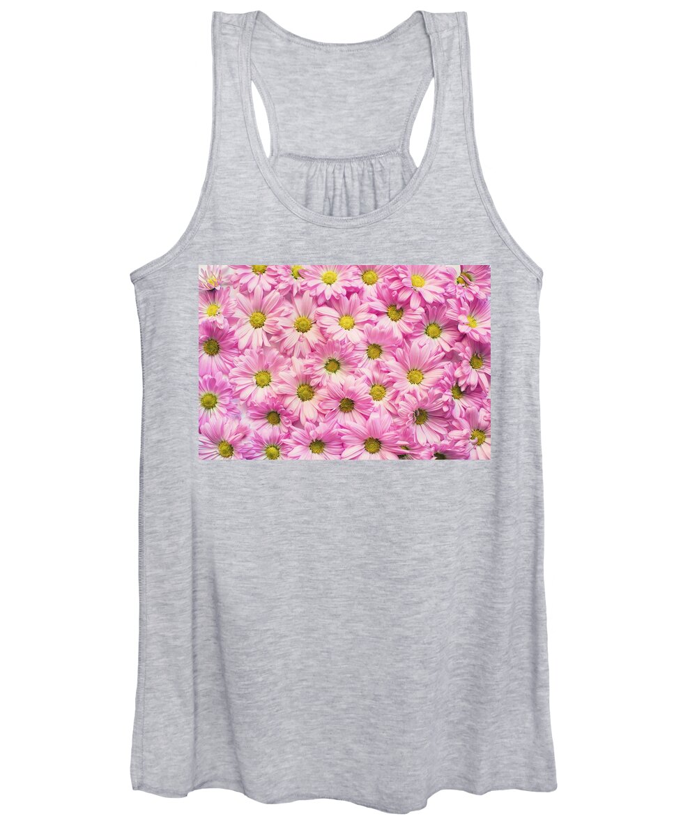 Flowers Women's Tank Top featuring the photograph Full of pink flowers by Top Wallpapers