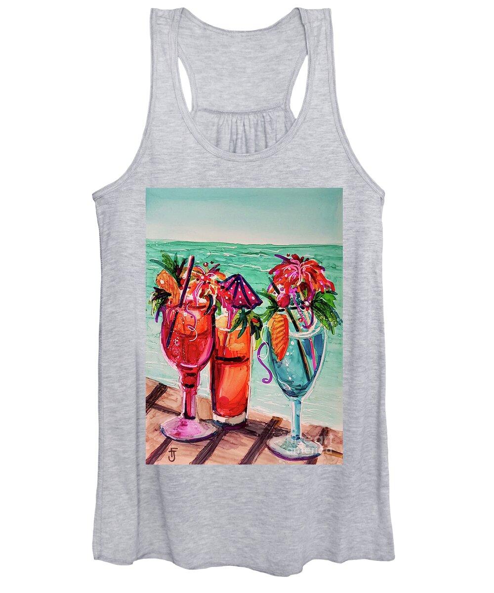 Alcohol Ink Women's Tank Top featuring the mixed media Gal's Afternoon Out by Francine Dufour Jones