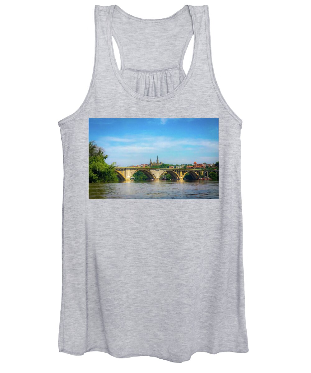 Georgetown Women's Tank Top featuring the photograph Georgetown from the Potomac by Lora J Wilson