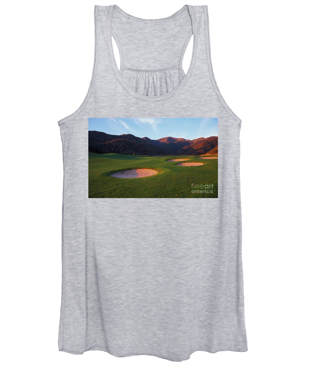 Golf Course Women's Tank Top featuring the photograph Golf Sunrise by Terri Brewster