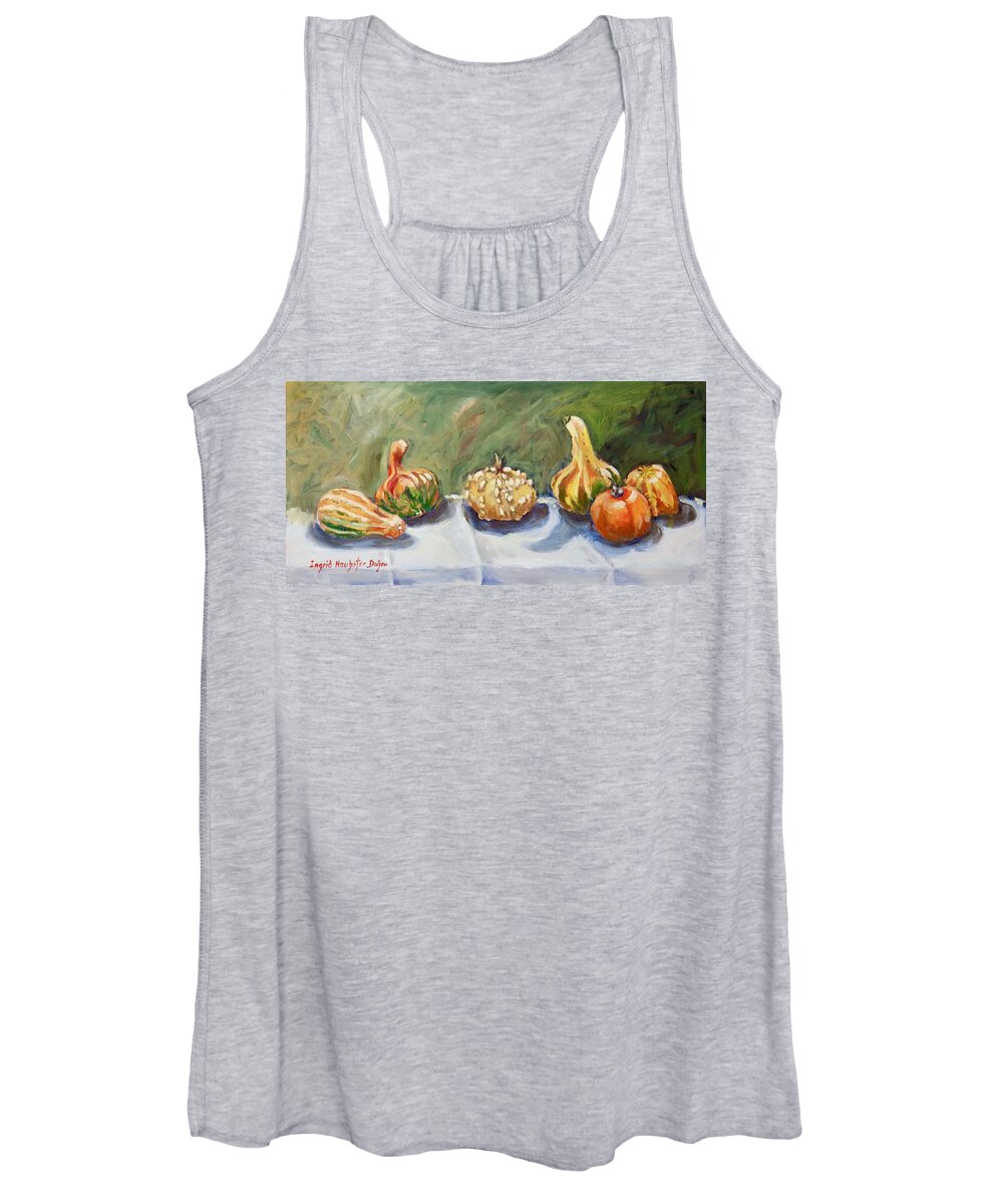 Still Life Women's Tank Top featuring the painting Gourds II by Ingrid Dohm