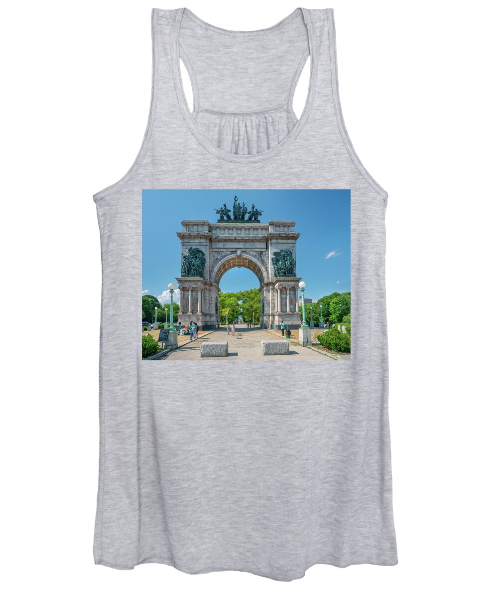 Estock Women's Tank Top featuring the digital art Grand Army Plaza In Brooklyn Ny by Laura Zeid