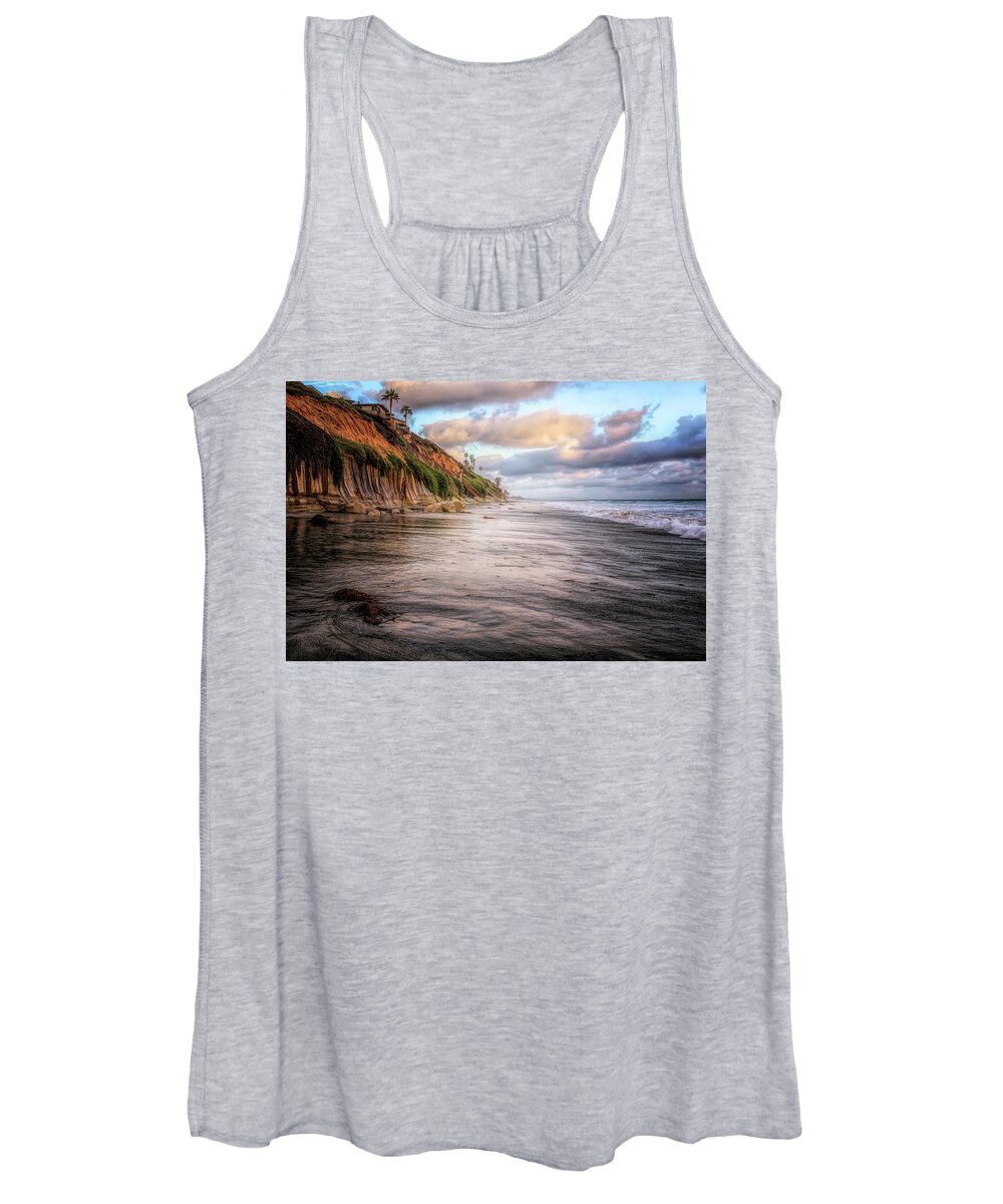 Beach Women's Tank Top featuring the photograph Grandview Cliffs by Alison Frank