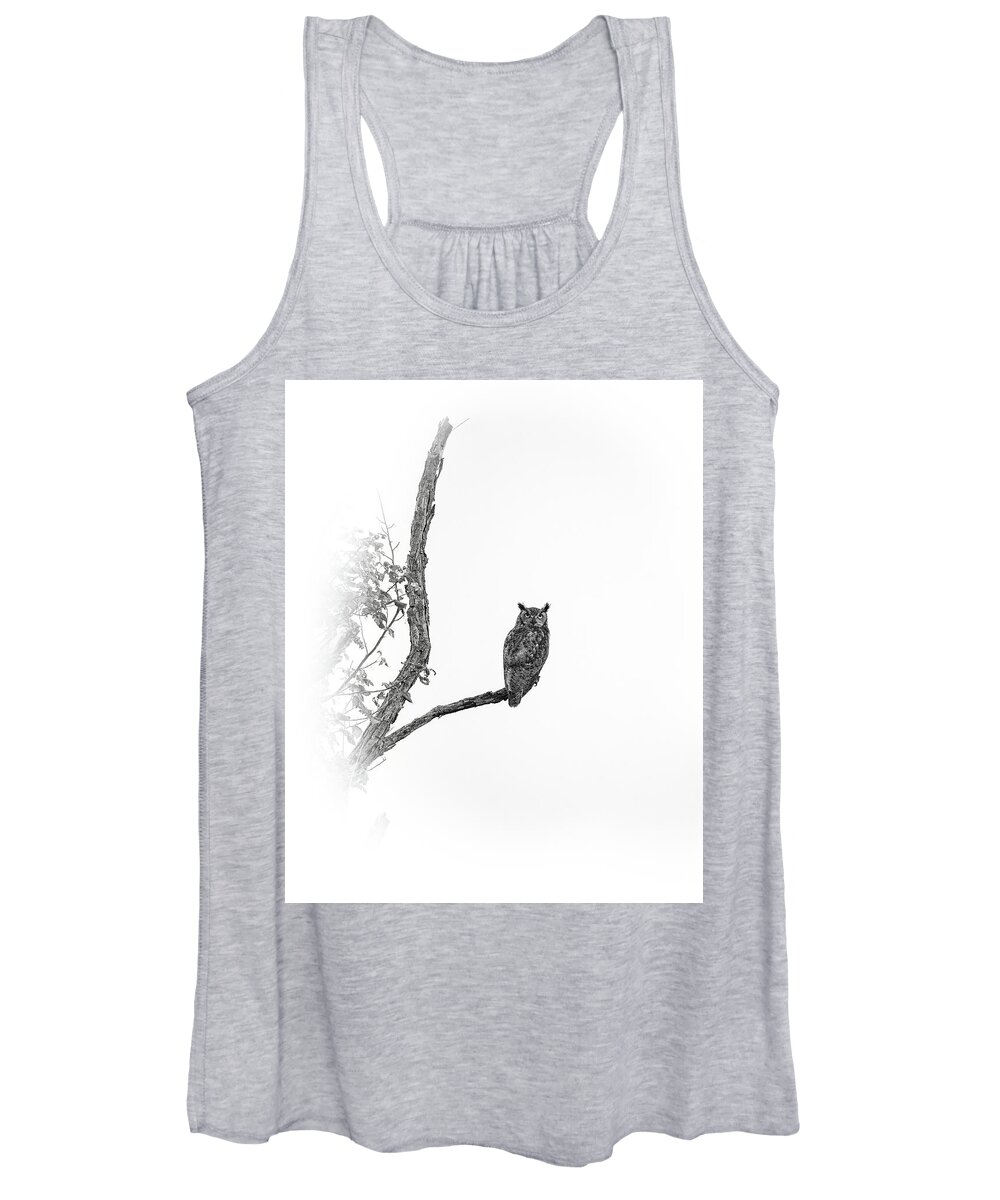 Bubo Virginianus Women's Tank Top featuring the photograph Great Horned Owl by Jeff Phillippi