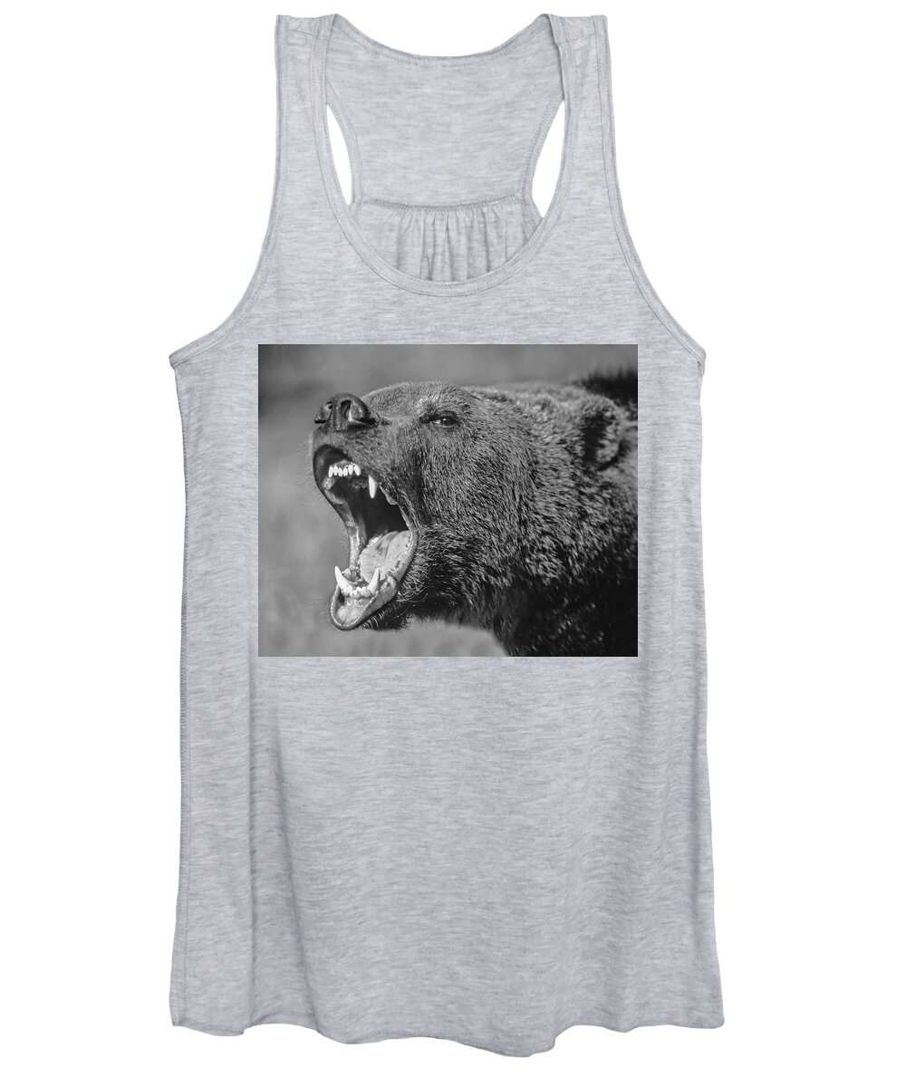 Disk1215 Women's Tank Top featuring the photograph Grizzly Bear Calling by Tim Fitzharris