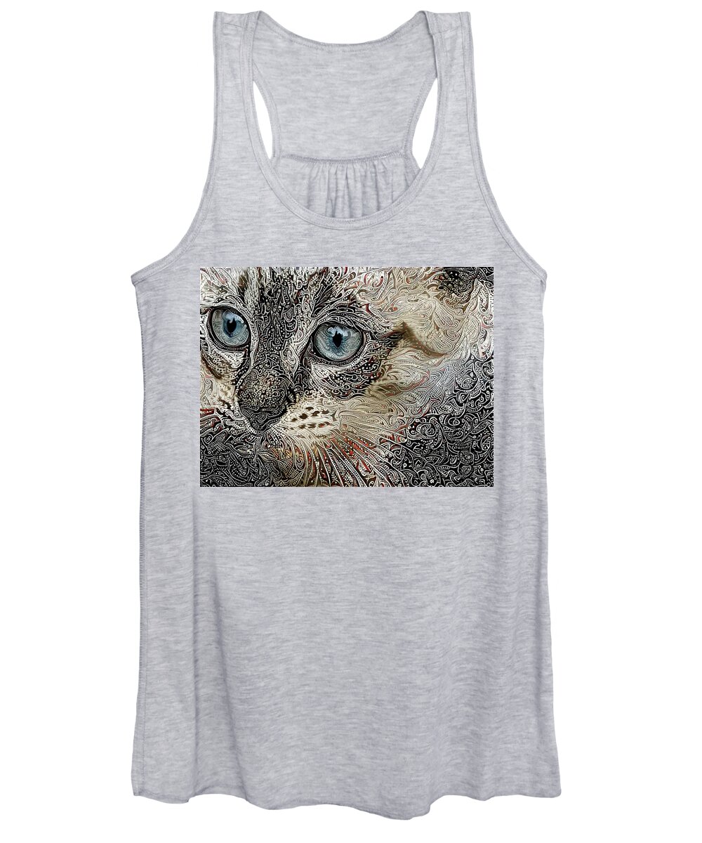 Siamese Cat Women's Tank Top featuring the digital art Gypsy the Siamese Kitten by Peggy Collins