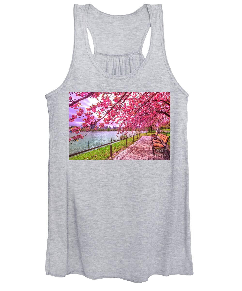 Ueno Park Women's Tank Top featuring the photograph Hanami in Ueno Park by Benny Marty