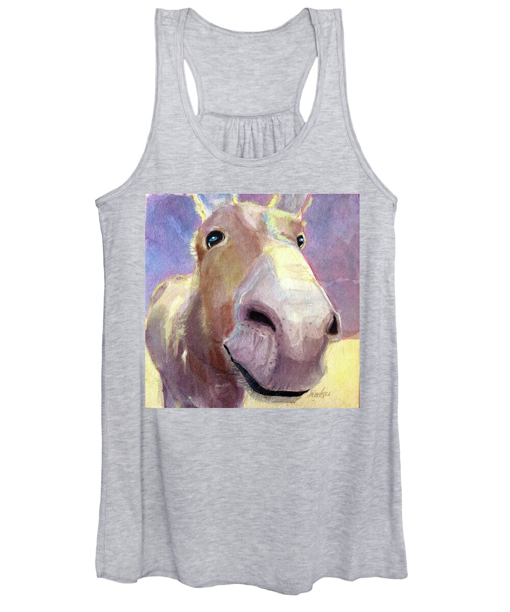 Wild Women's Tank Top featuring the painting Happy And I Know It by Sheila Wedegis