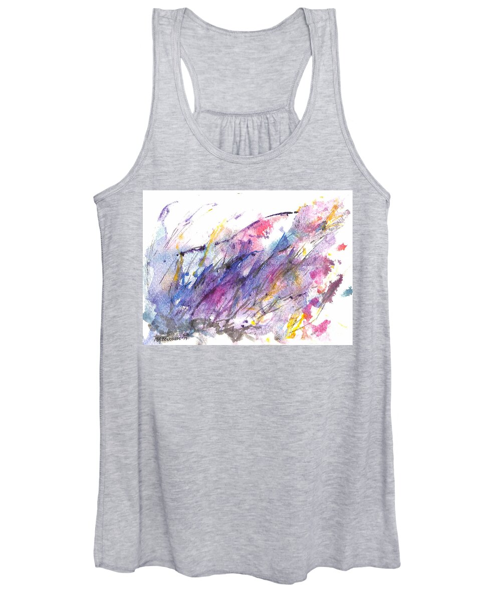 Multi Color Abstract Women's Tank Top featuring the painting Happy Breeze by Patty Donoghue