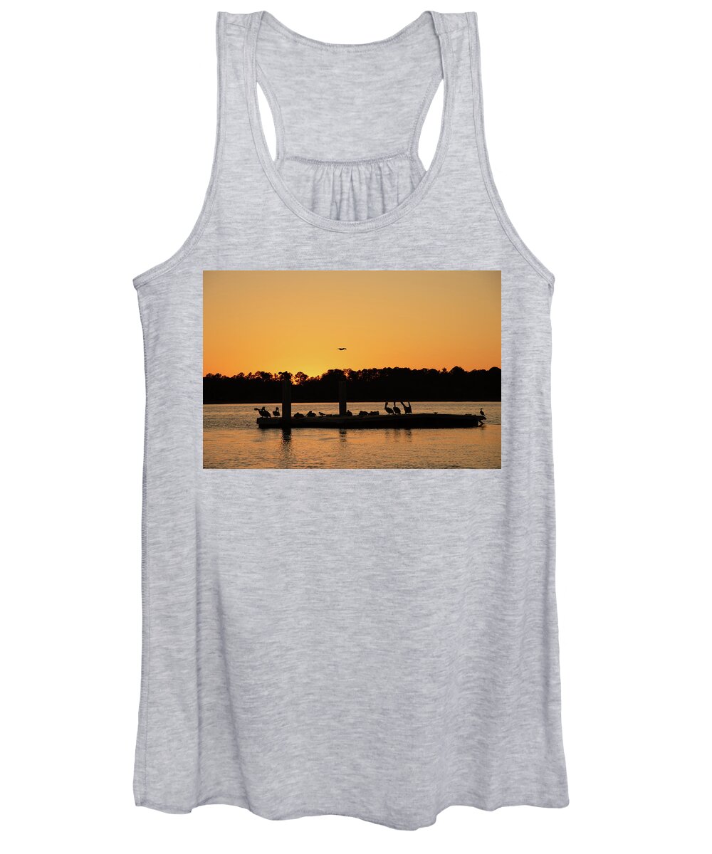 Sunset Women's Tank Top featuring the photograph Happy Hour on Hilton Head by Dennis Schmidt