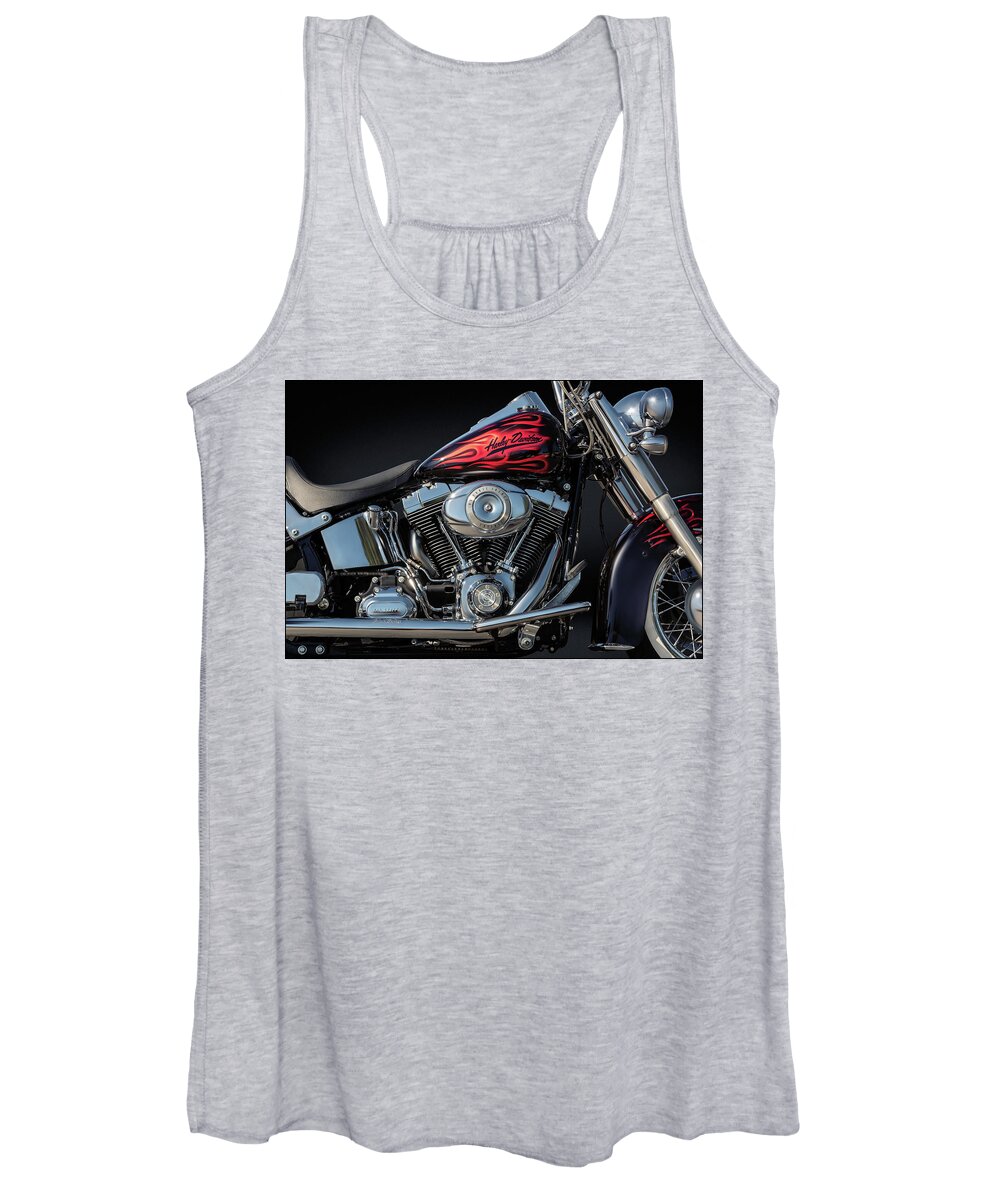 Harley Davidson Women's Tank Top featuring the photograph Harley Davidson Softail by Andy Romanoff