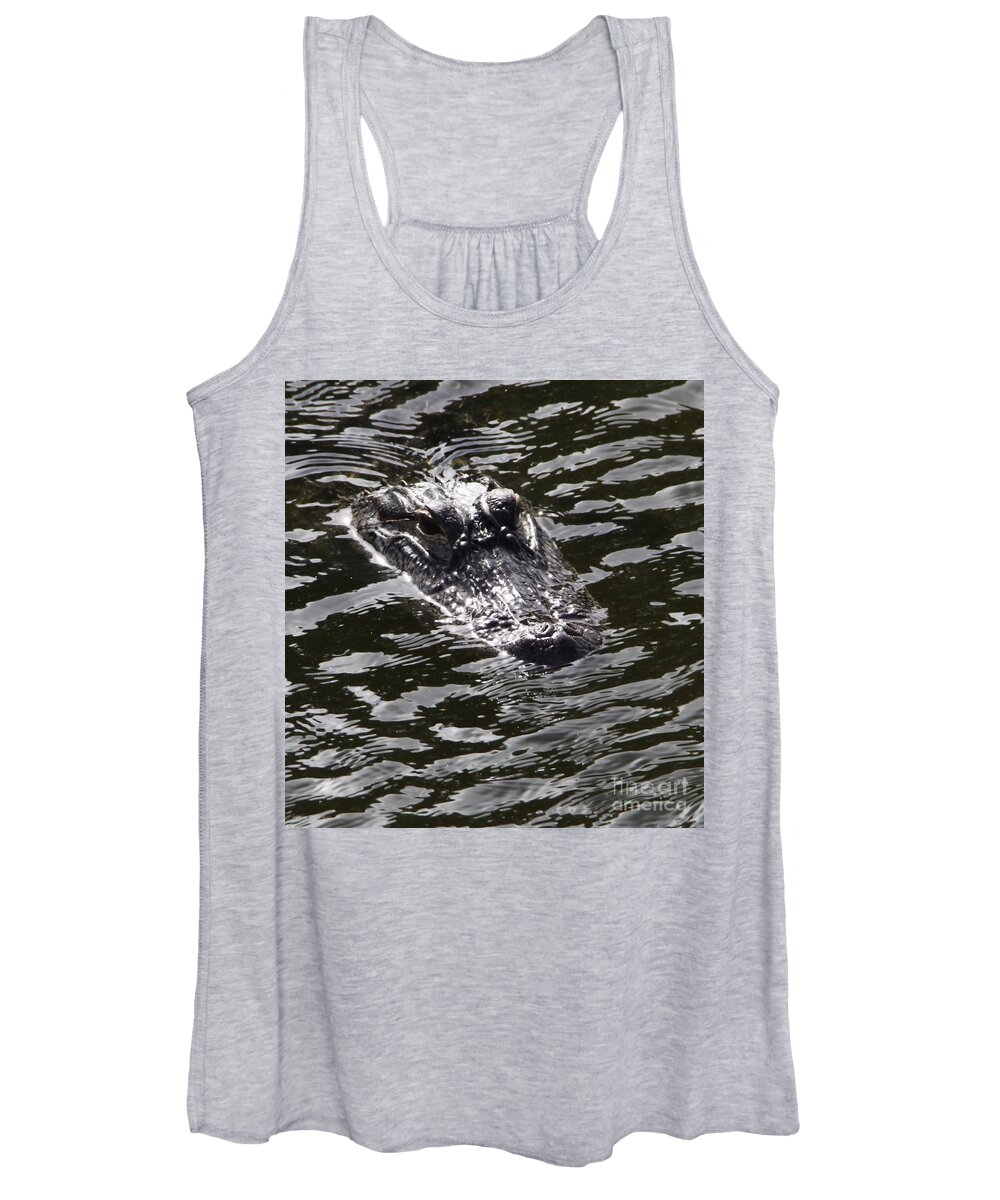 Heads Women's Tank Top featuring the photograph Heads Up Gator Before The Storm by Philip And Robbie Bracco