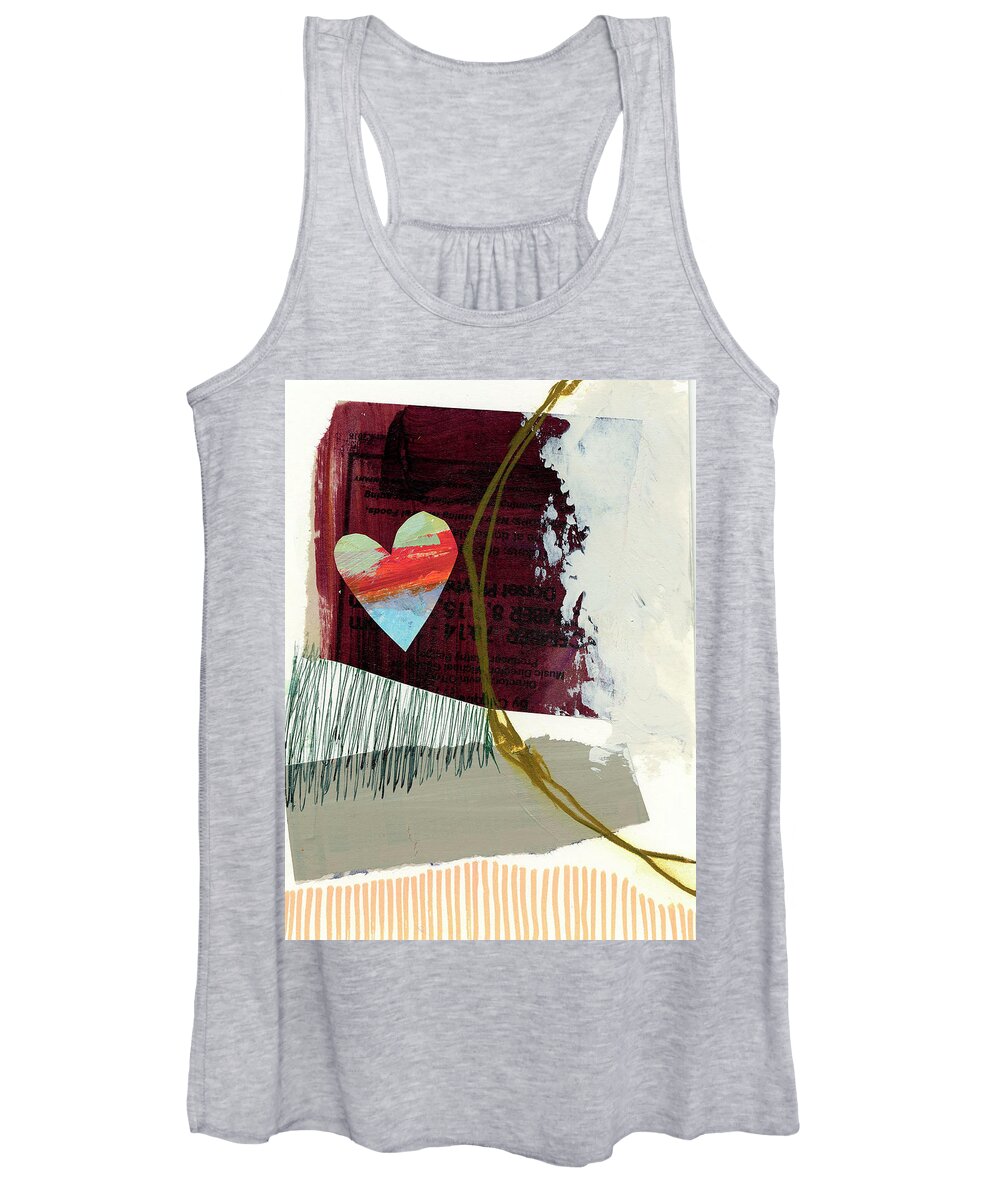 Abstract Art Women's Tank Top featuring the painting Heart #27 by Jane Davies