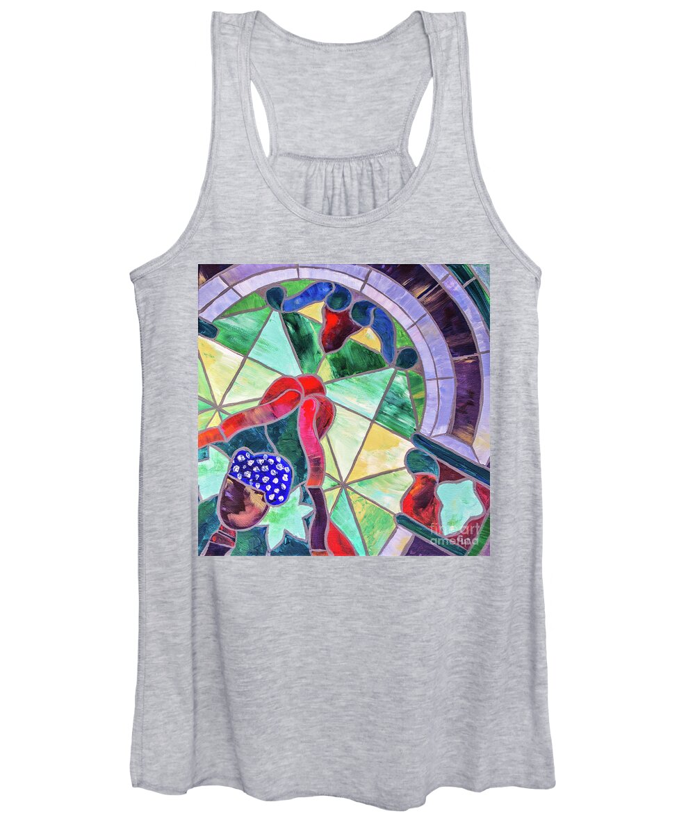 Church Women's Tank Top featuring the painting Heritage Hall Glass by Cheryl McClure