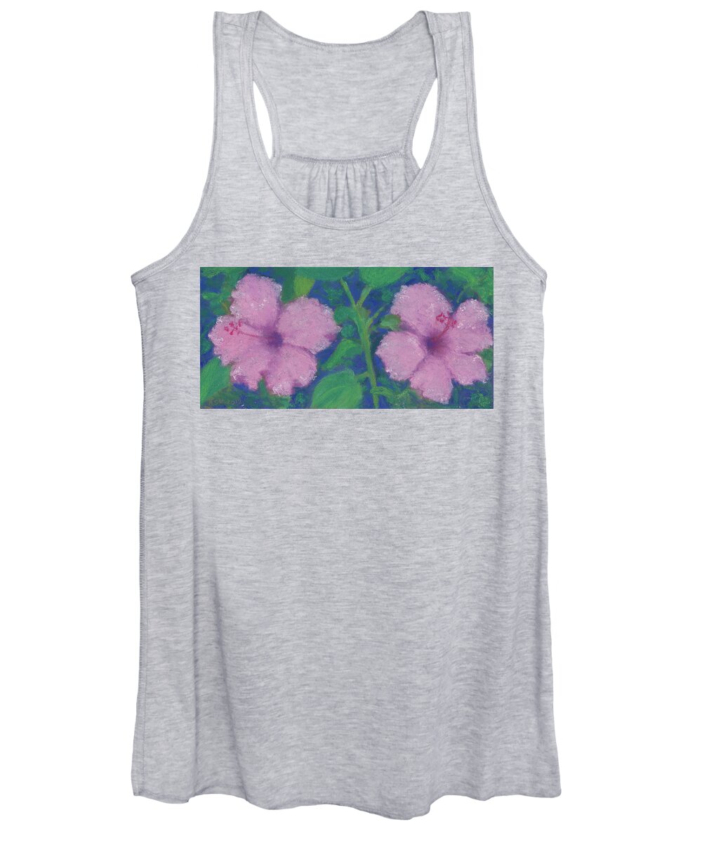 Florida Women's Tank Top featuring the pastel Hibiscus Enchantment by Anne Katzeff