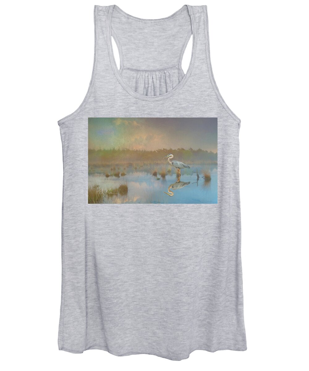 Great Blue Heron Women's Tank Top featuring the photograph Hunting Serenity by Randall Allen