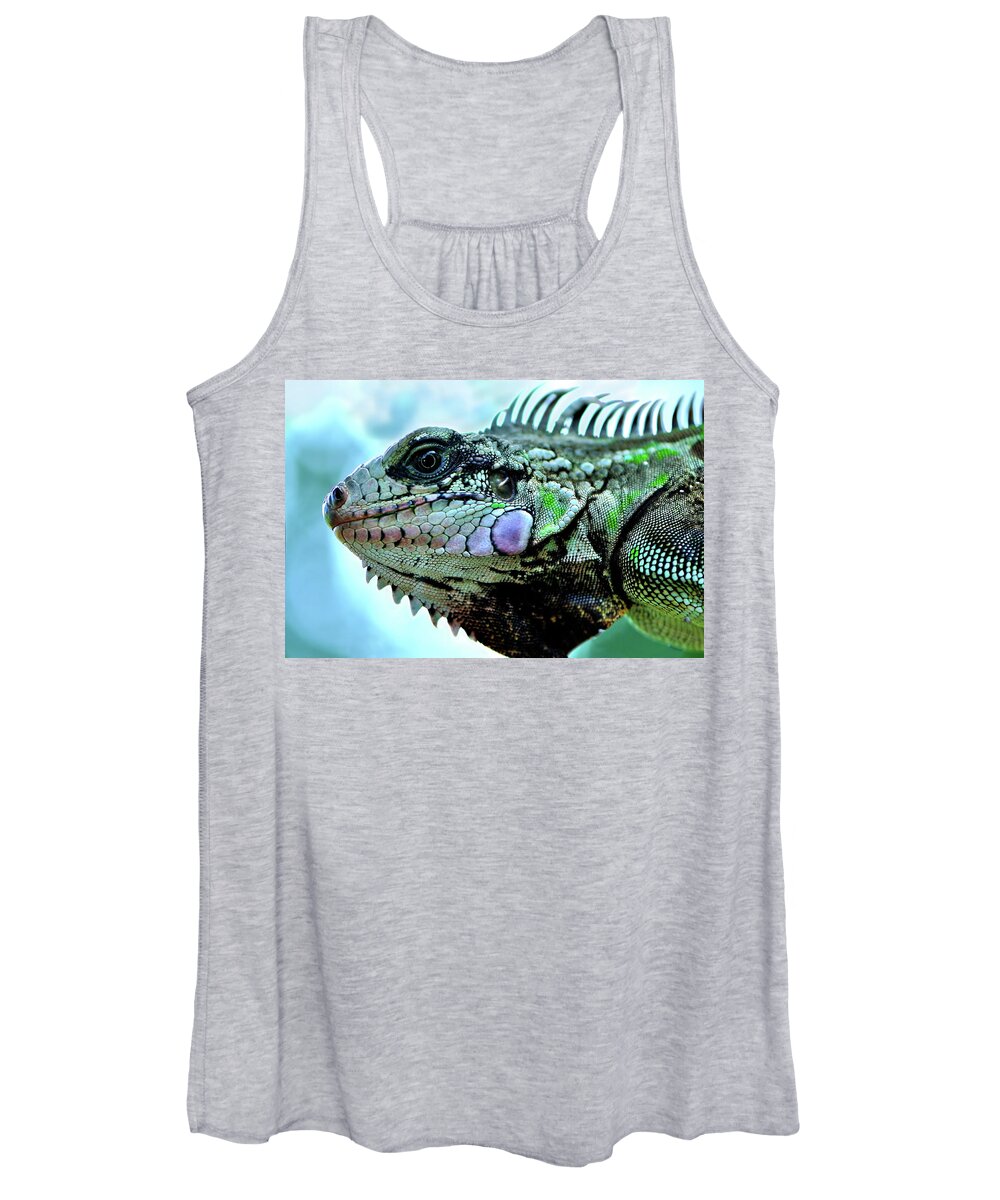 Iguana Women's Tank Top featuring the photograph Iggy by Climate Change VI - Sales