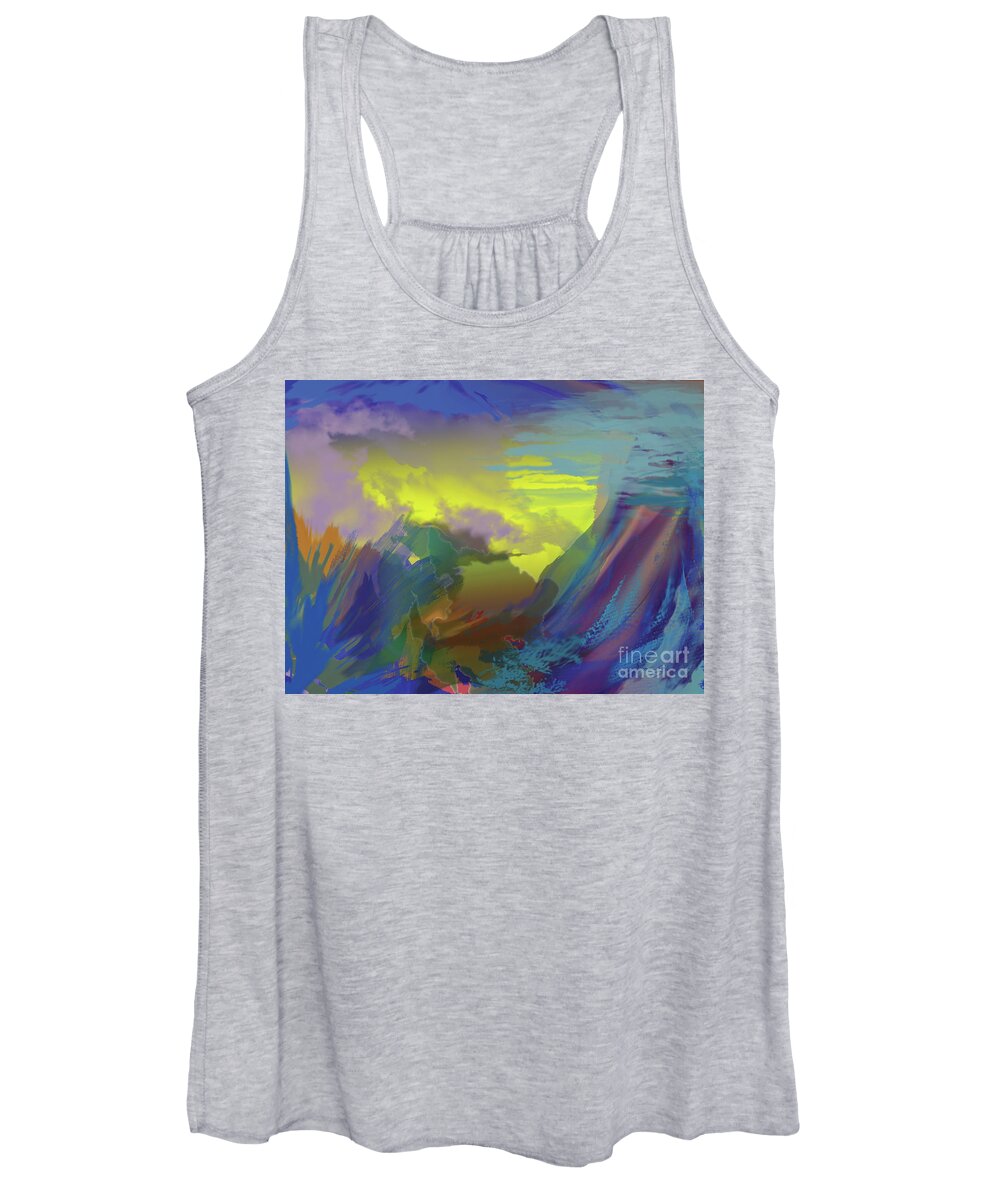 Landscape Women's Tank Top featuring the digital art In the Beginning by Jacqueline Shuler
