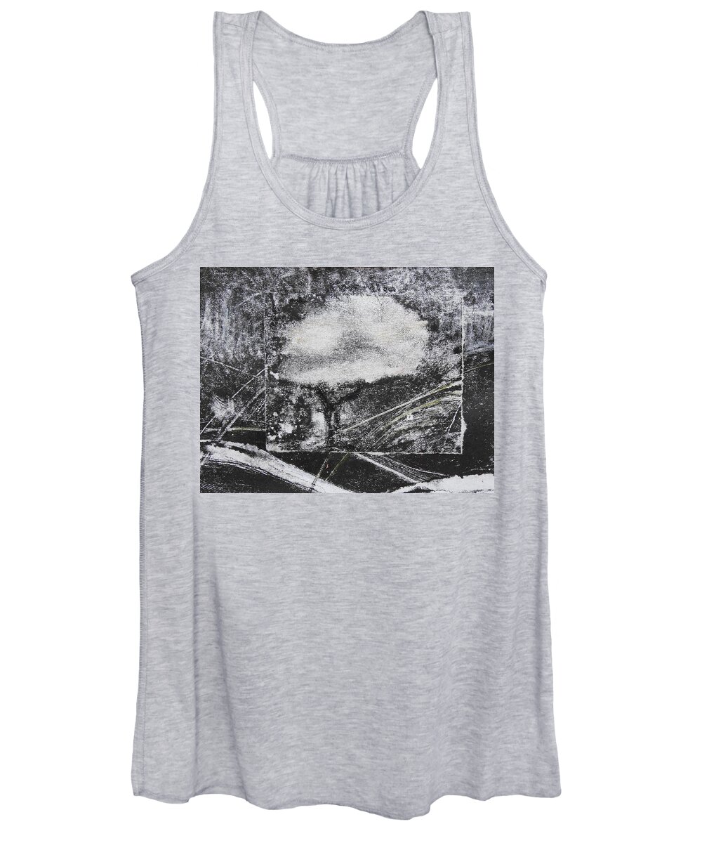 Monoprint Women's Tank Top featuring the painting In the garden by Ilona Petzer