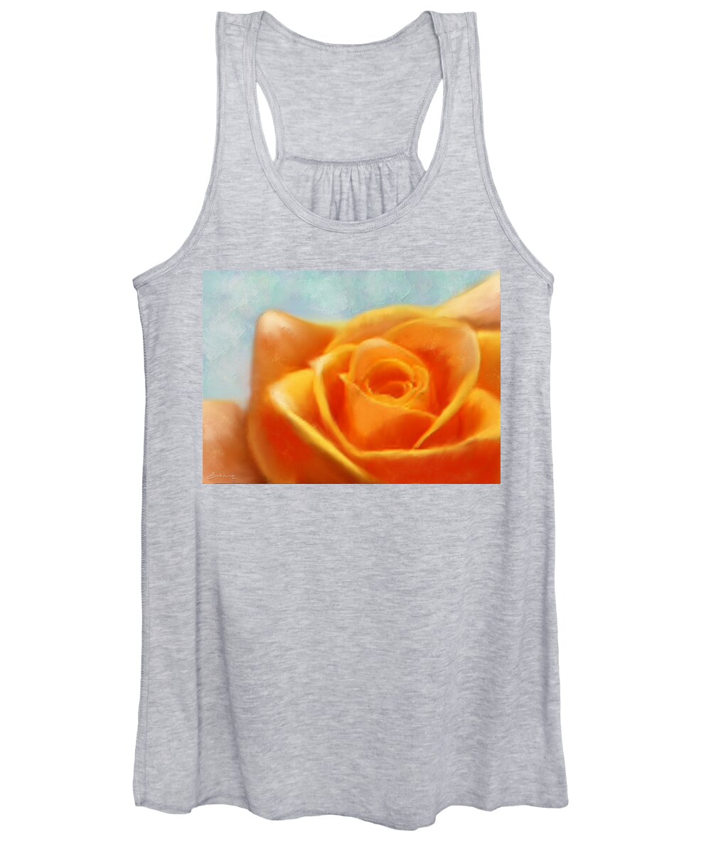 Rose Women's Tank Top featuring the painting Intense Desire by Sannel Larson