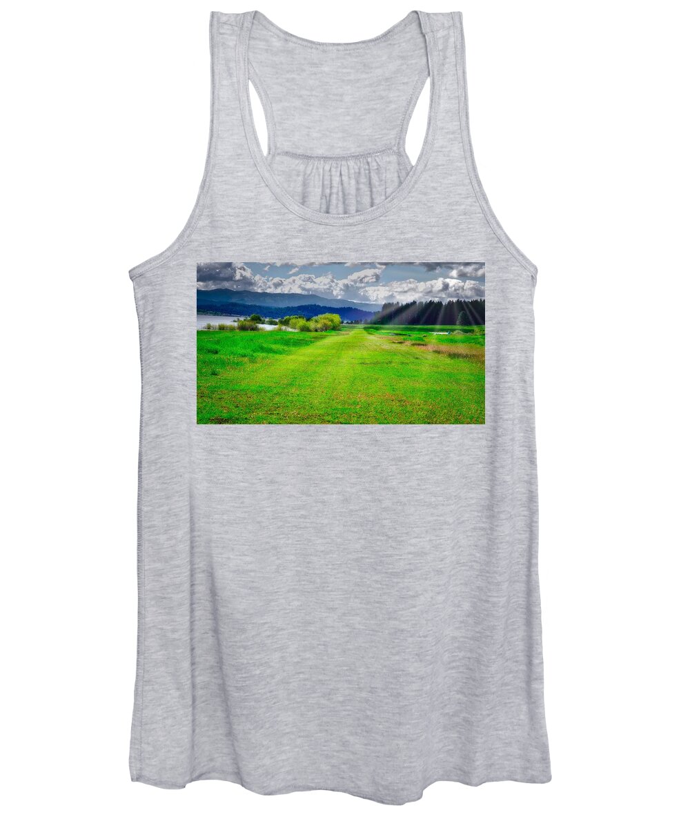 Flying Women's Tank Top featuring the photograph Inviting Airstrip by Tom Gresham