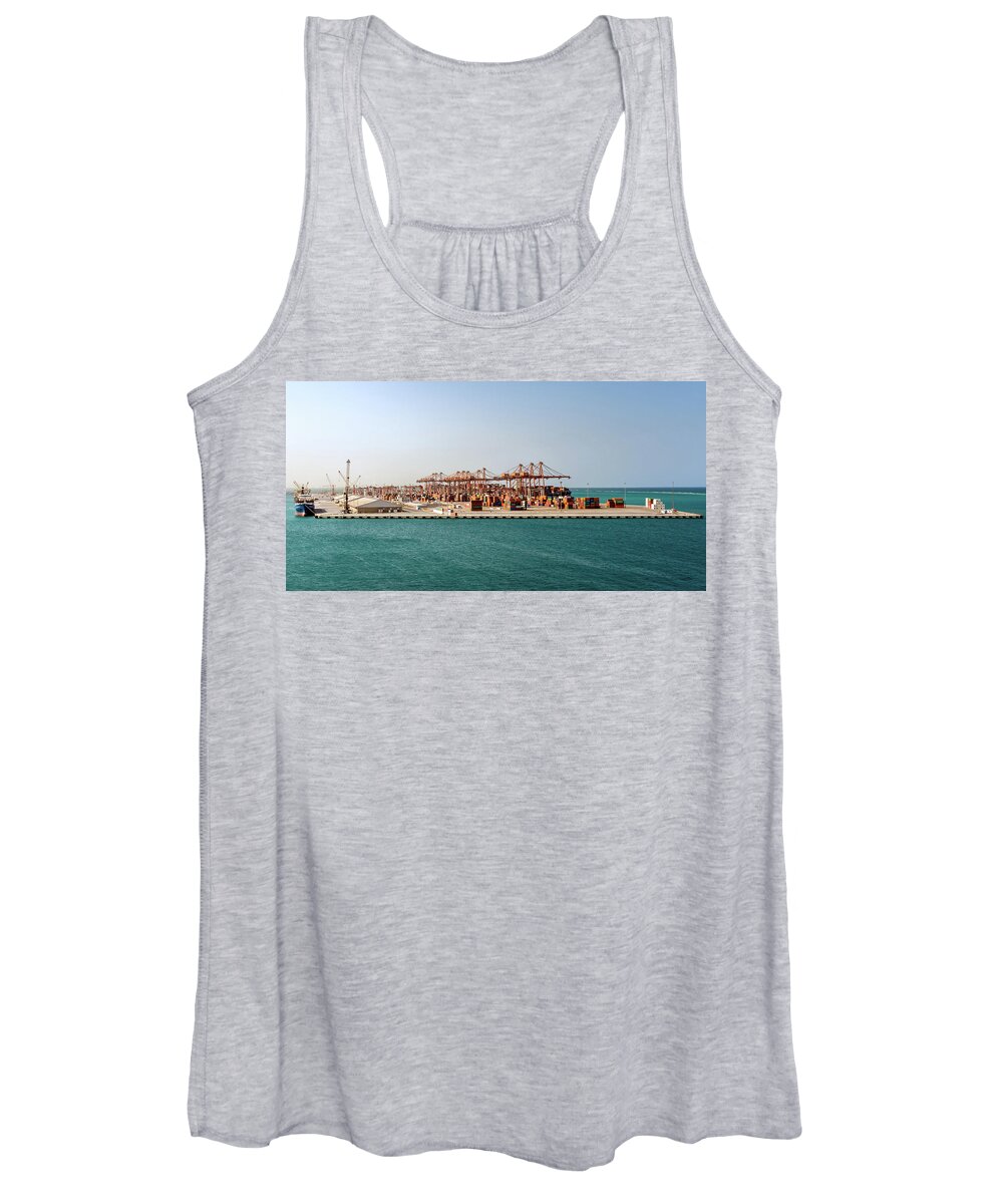 Seaport Women's Tank Top featuring the photograph Jeddah Seaport by William Dickman
