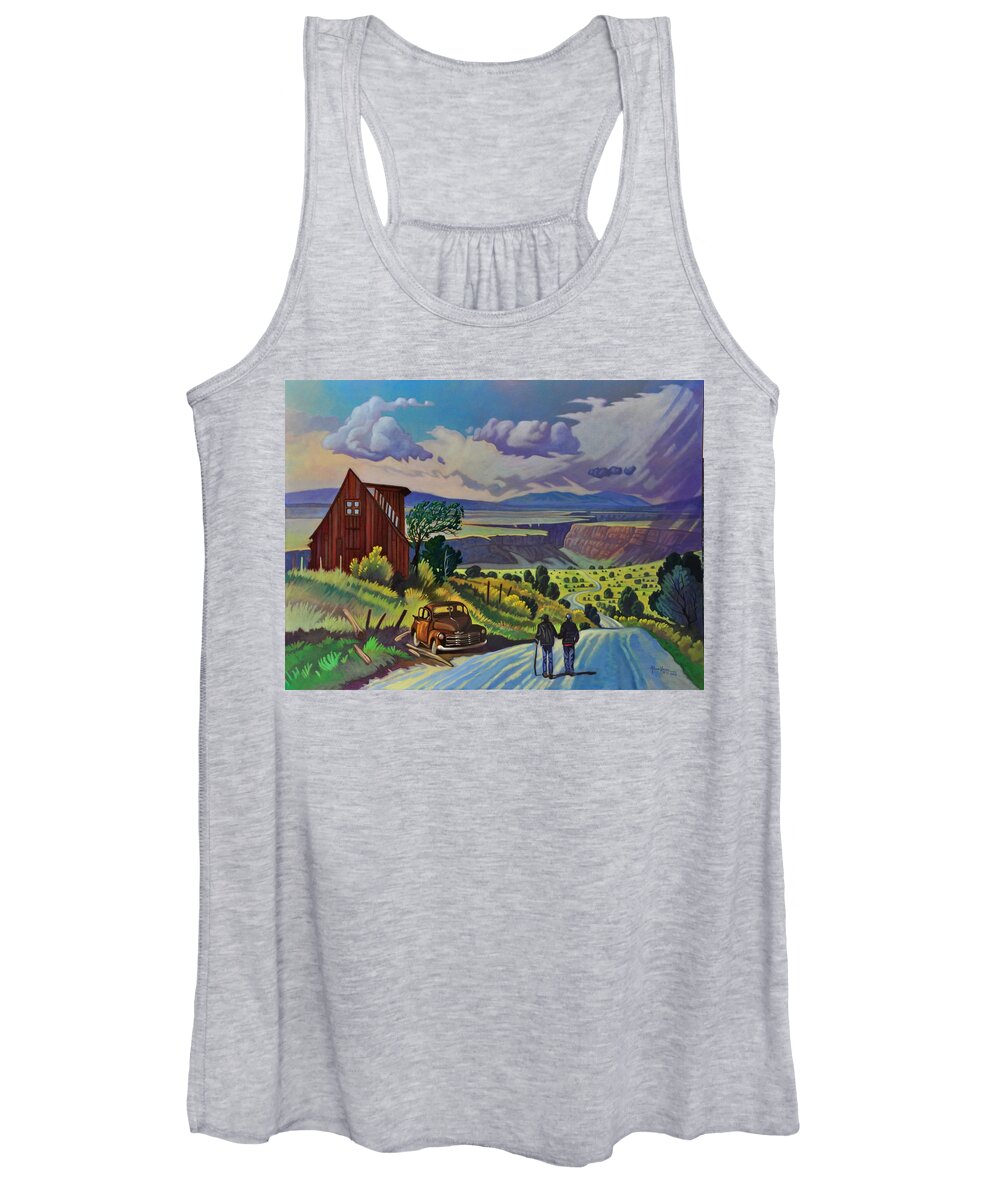Infinity Women's Tank Top featuring the painting Journey Along the Road to Infinity by Art West