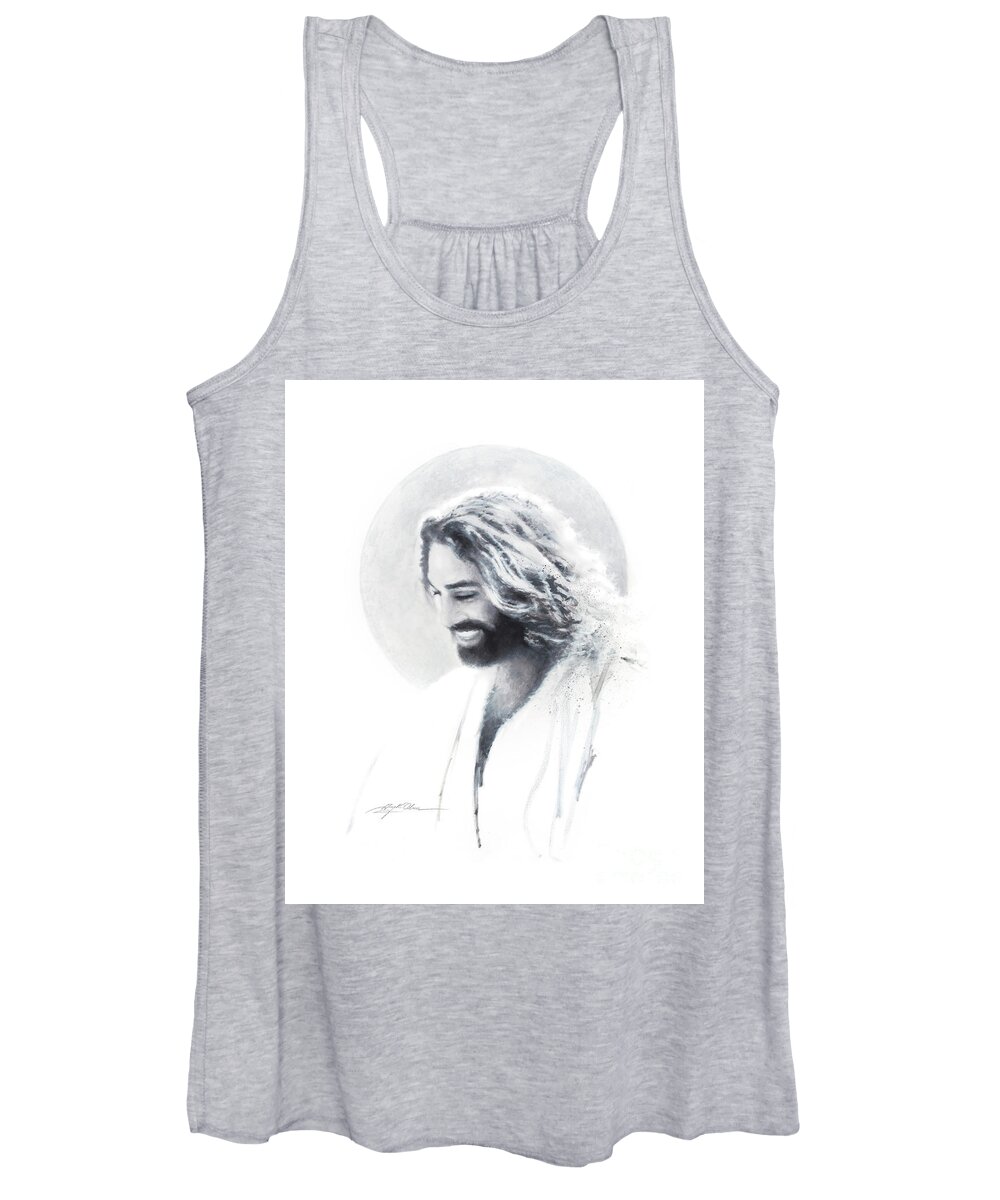 Jesu Women's Tank Top featuring the painting Joy of the Lord Vignette by Greg Olsen