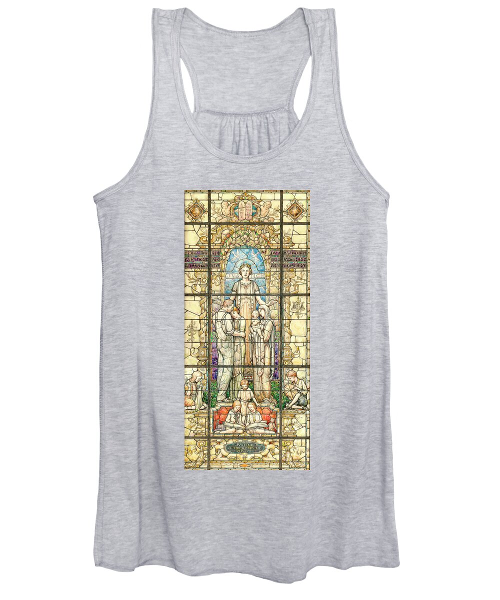 Nicola D'ascenzo Women's Tank Top featuring the drawing Justice, the Queen of Virtues by Nicola D'Ascenzo