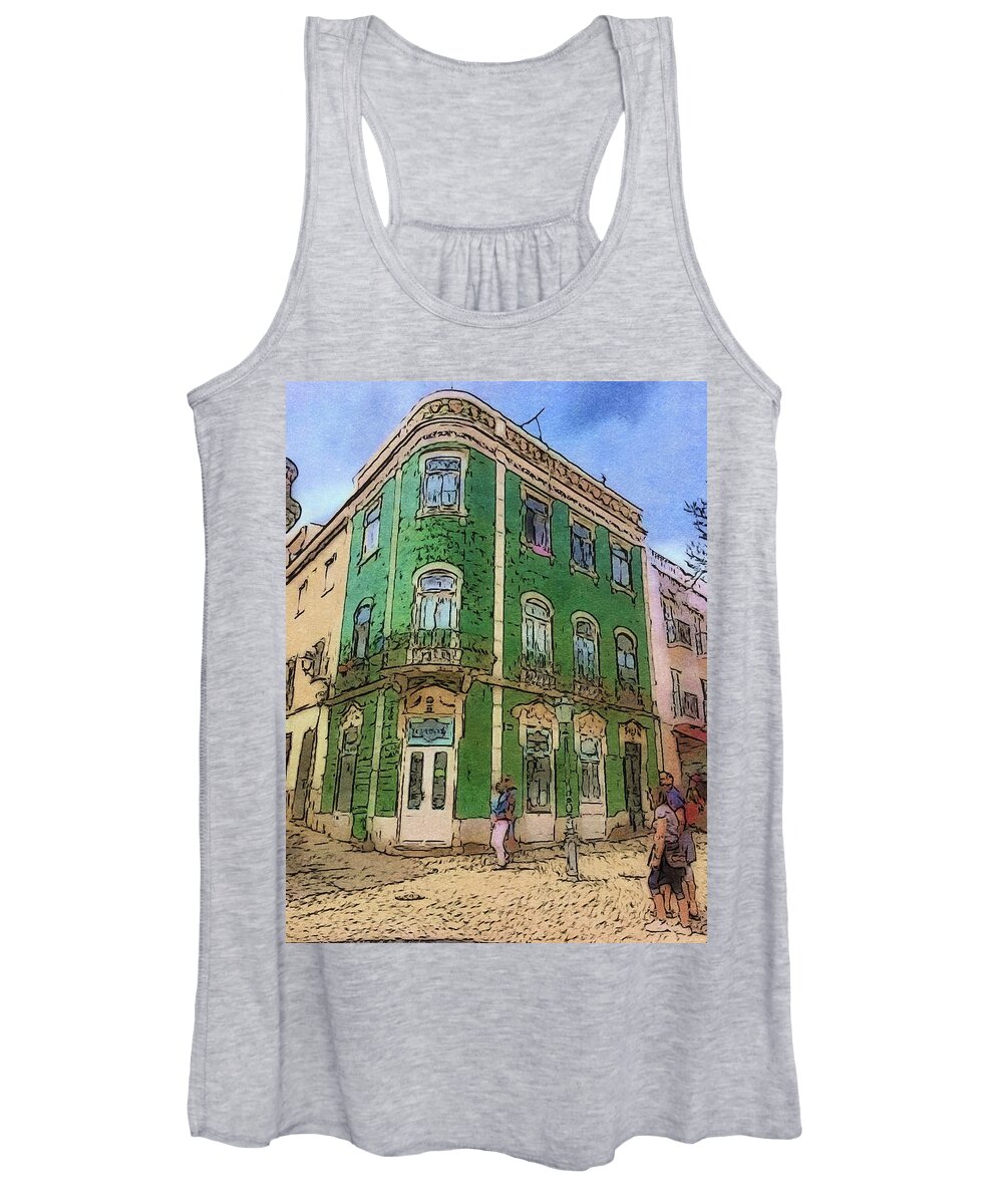 Photoshop Painting Women's Tank Top featuring the digital art Lagos Portugal by Steve Glines
